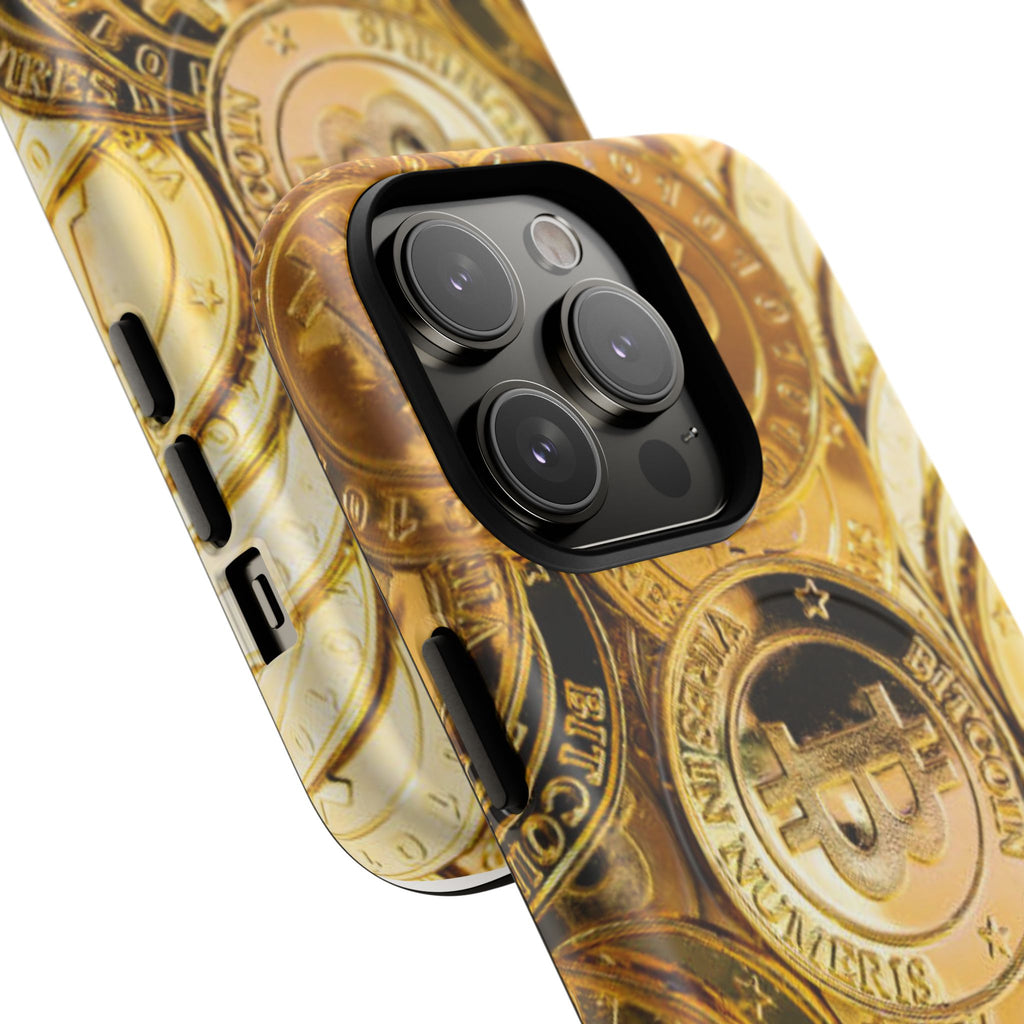 Gold Bitcoin Coins Phone Case | Tough Magnetic Case