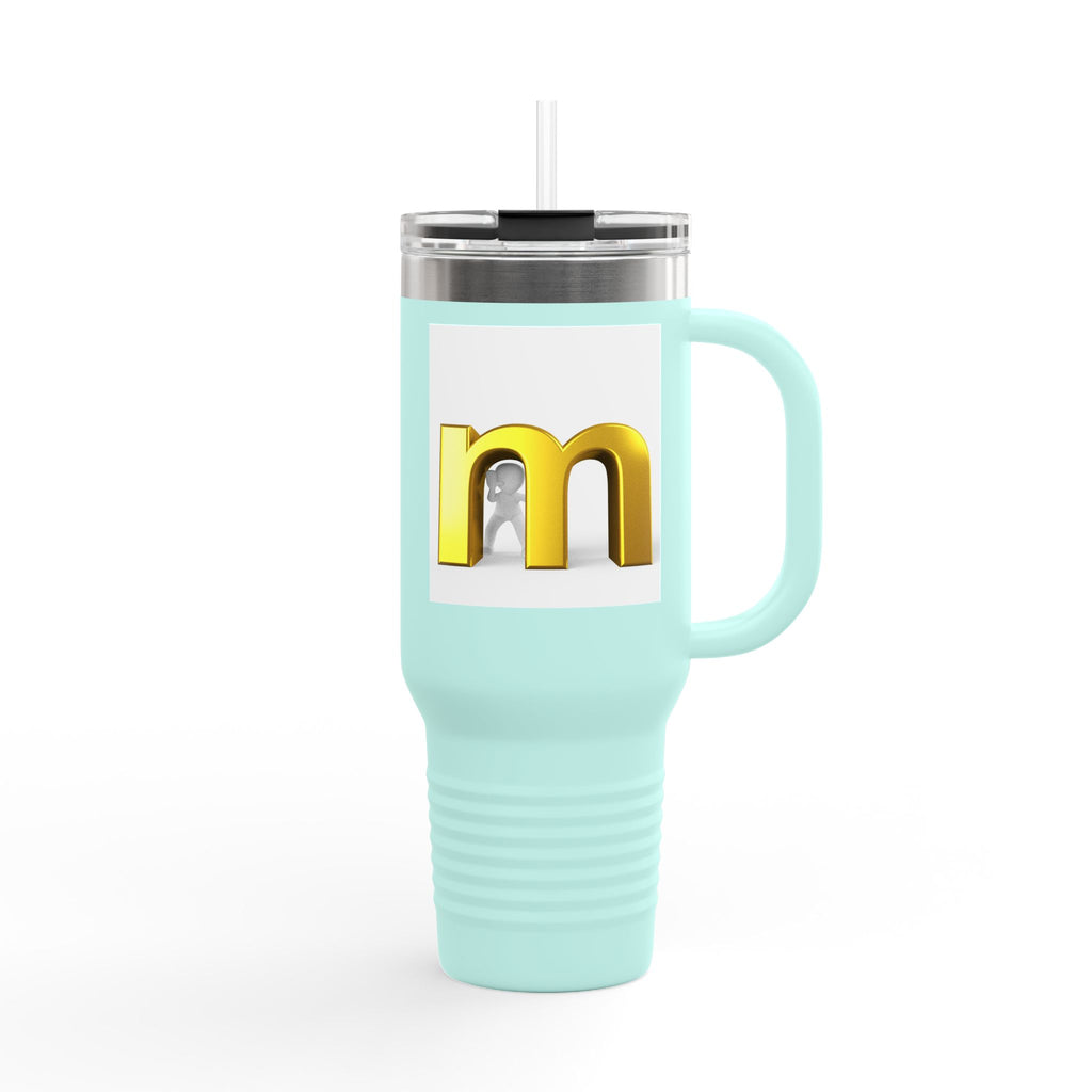 Gold 3D Letter M travel mug | Insulated 40oz Tumbler