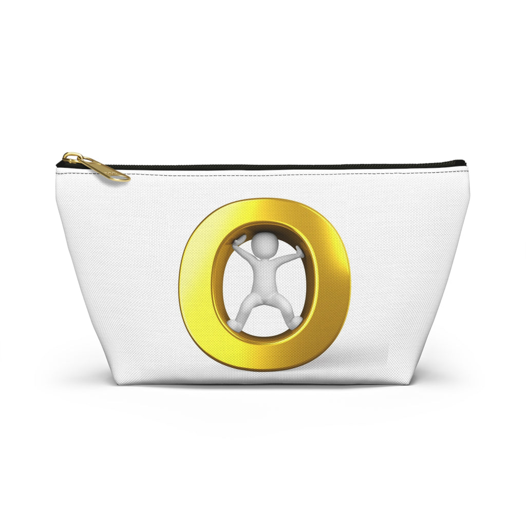 Gold Letter O Figure Accessory Pouch | T-Bottom Makeup Bag