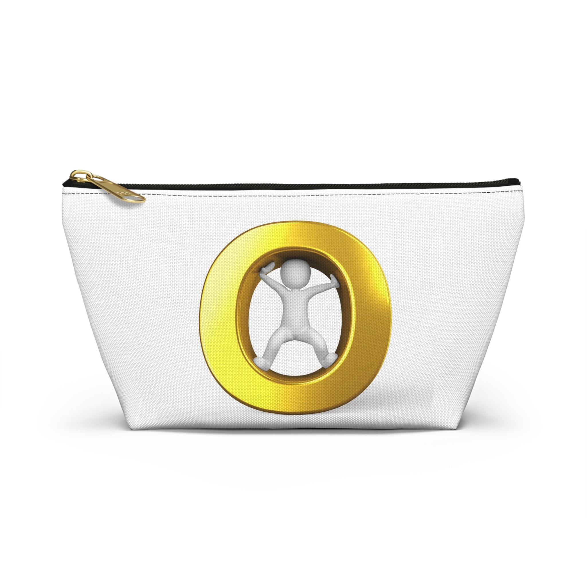 Gold Letter O Figure Accessory Pouch | T-Bottom Makeup Bag