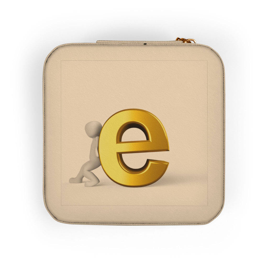 Monogram E Travel Jewelry Case | Compact Square Jewelry Travel Case, Ring and Earring Organizer