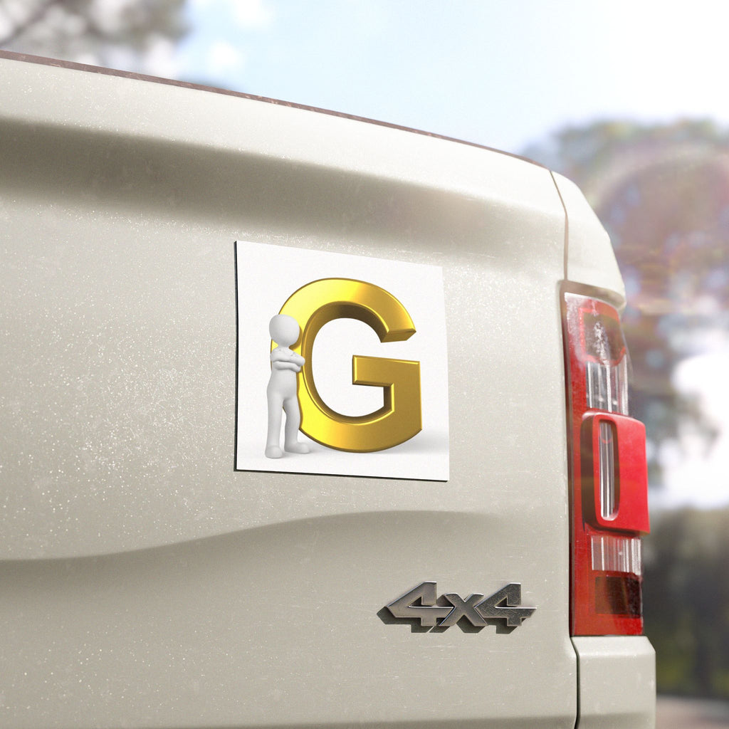 Gold Letter G Car Magnet | Monogram Initial Magnetic Decal