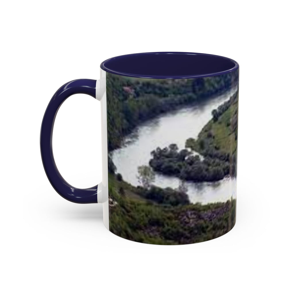 Riverside Landscape Coffee Mug | Accent Black Handle and Rim