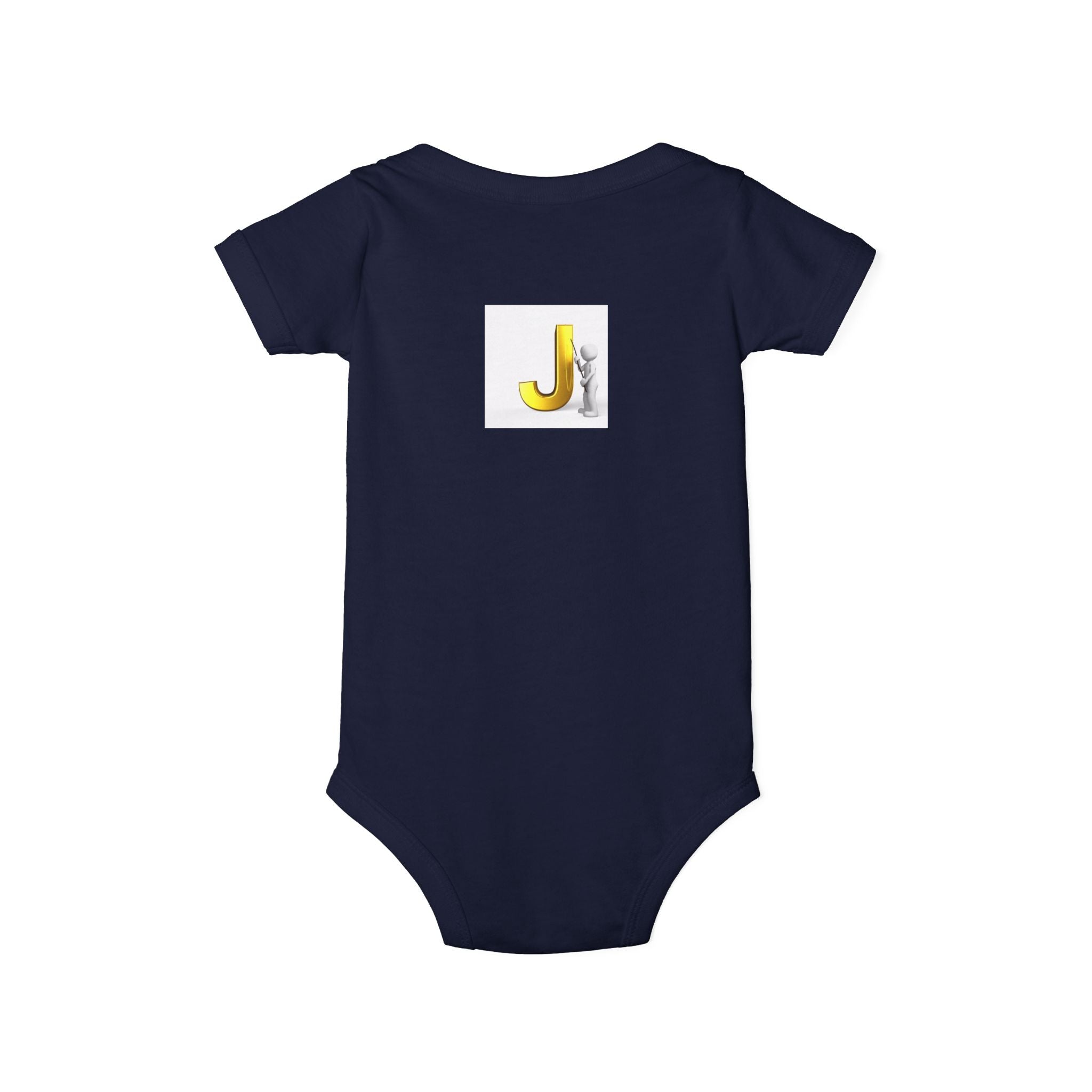 Yellow Letter J with Baby Sloth Infant Onesie | Baby Bodysuit