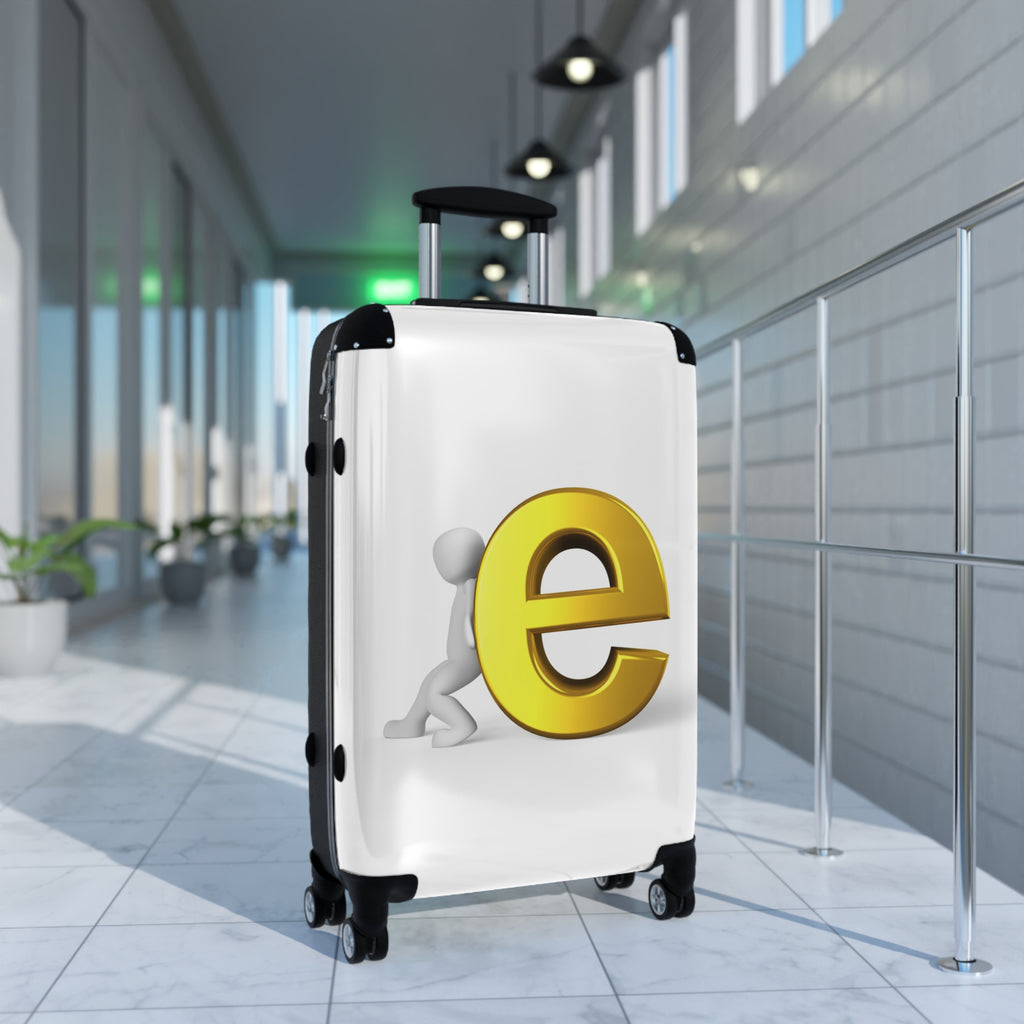 Yellow Letter E Logo Suitcase | Personalized Luggage Cover