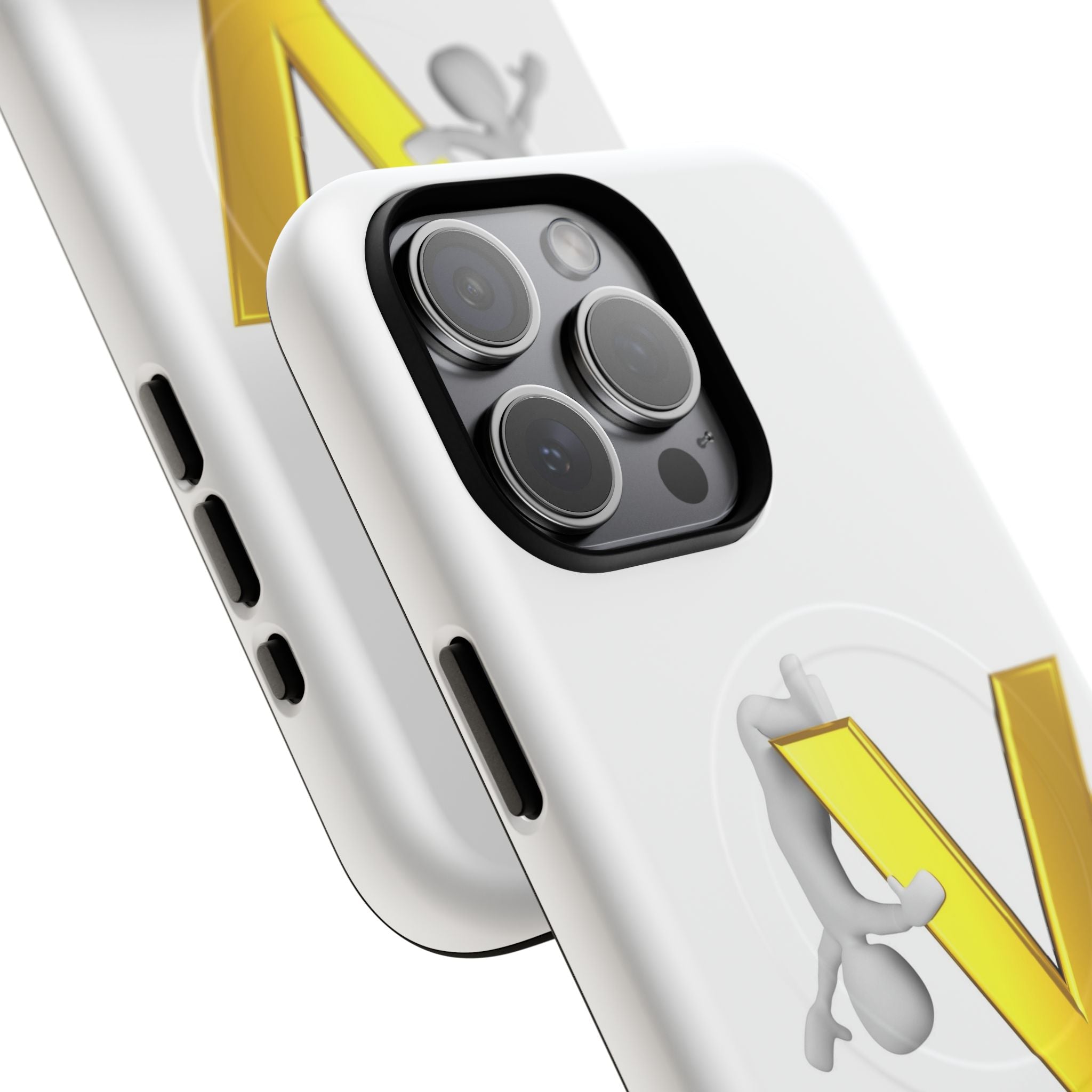 3D Yellow V Letter Phone Case Tough Magnetic Case | Monogram V iPhone Cover