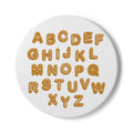 Gingerbread Alphabet Ceramic Coaster | Letter Cookie Kitchen Decor