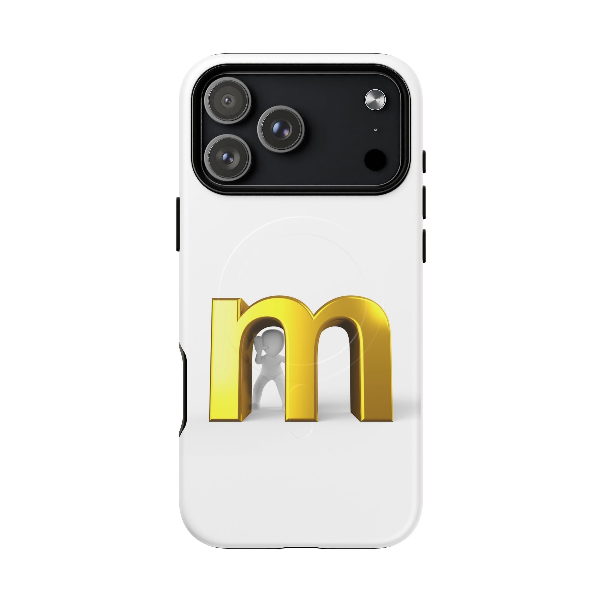Coque de téléphone Lettre M dorée | Coque magnétique renforcée, Initiale Monogramme
