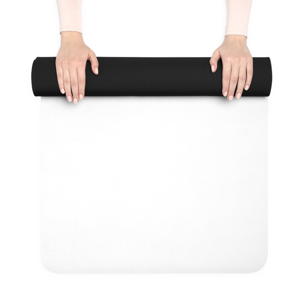 3D Stick Figure Pushing Gold Letter J Rubber Yoga Mat | Monogram Initial Exercise Mat