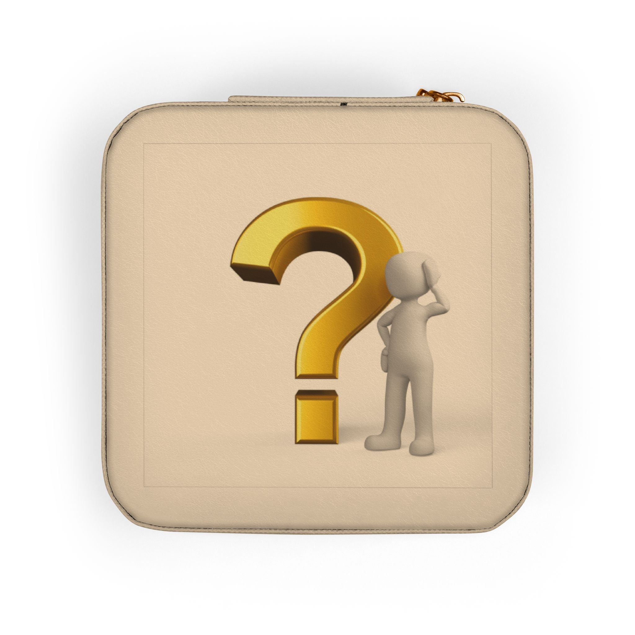 Minimal Question Mark Illustration Jewelry Travel Case | Compact Portable Organizer