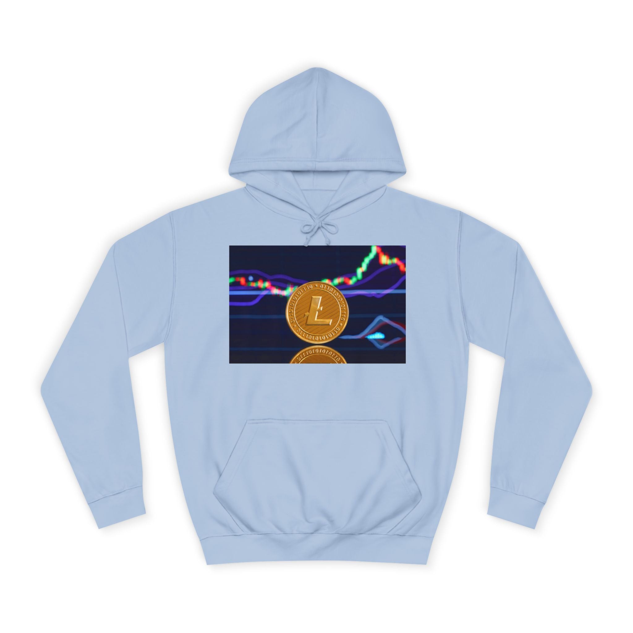 Litecoin Coin Graphic Hoodie | Crypto Chart Design, Digital Currency Apparel