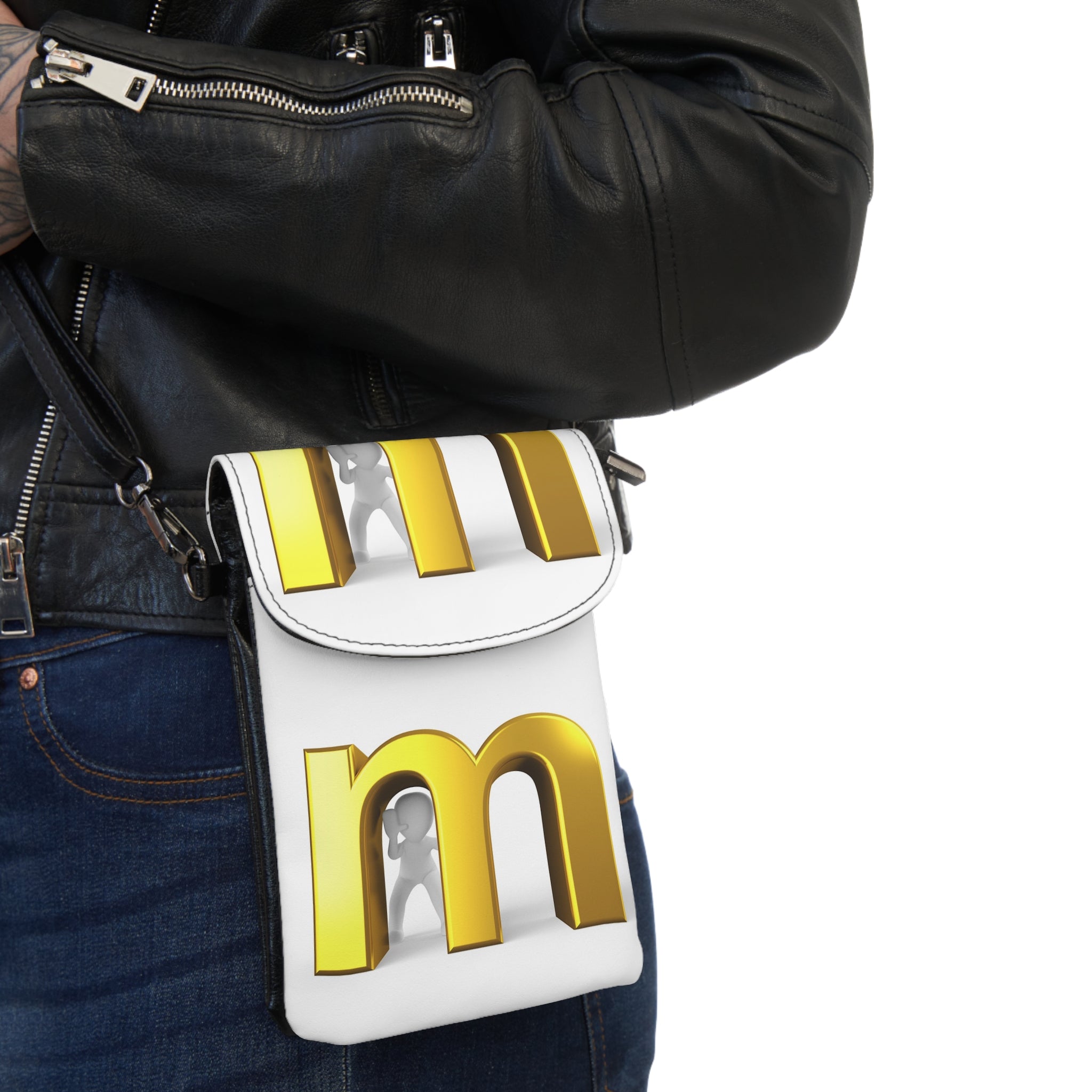 Gold Letter M Phone Wallet | Small Crossbody Cell Phone Purse