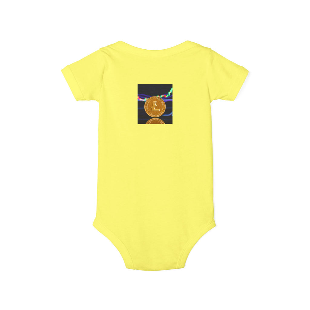 Litecoin Coin Graphic Infant Onesie | Cryptocurrency Baby Bodysuit