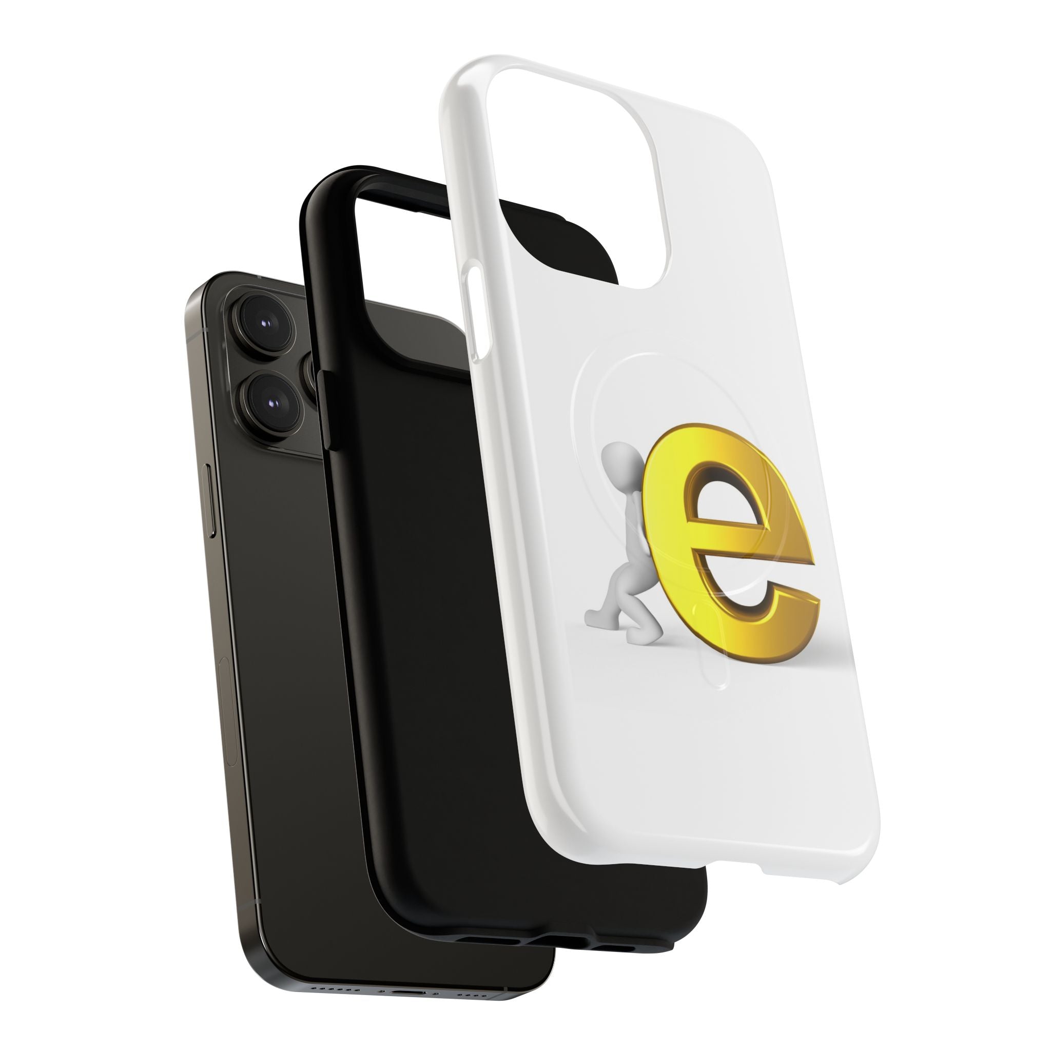 3D Gold Letter E Phone Case | Tough Magnetic Case