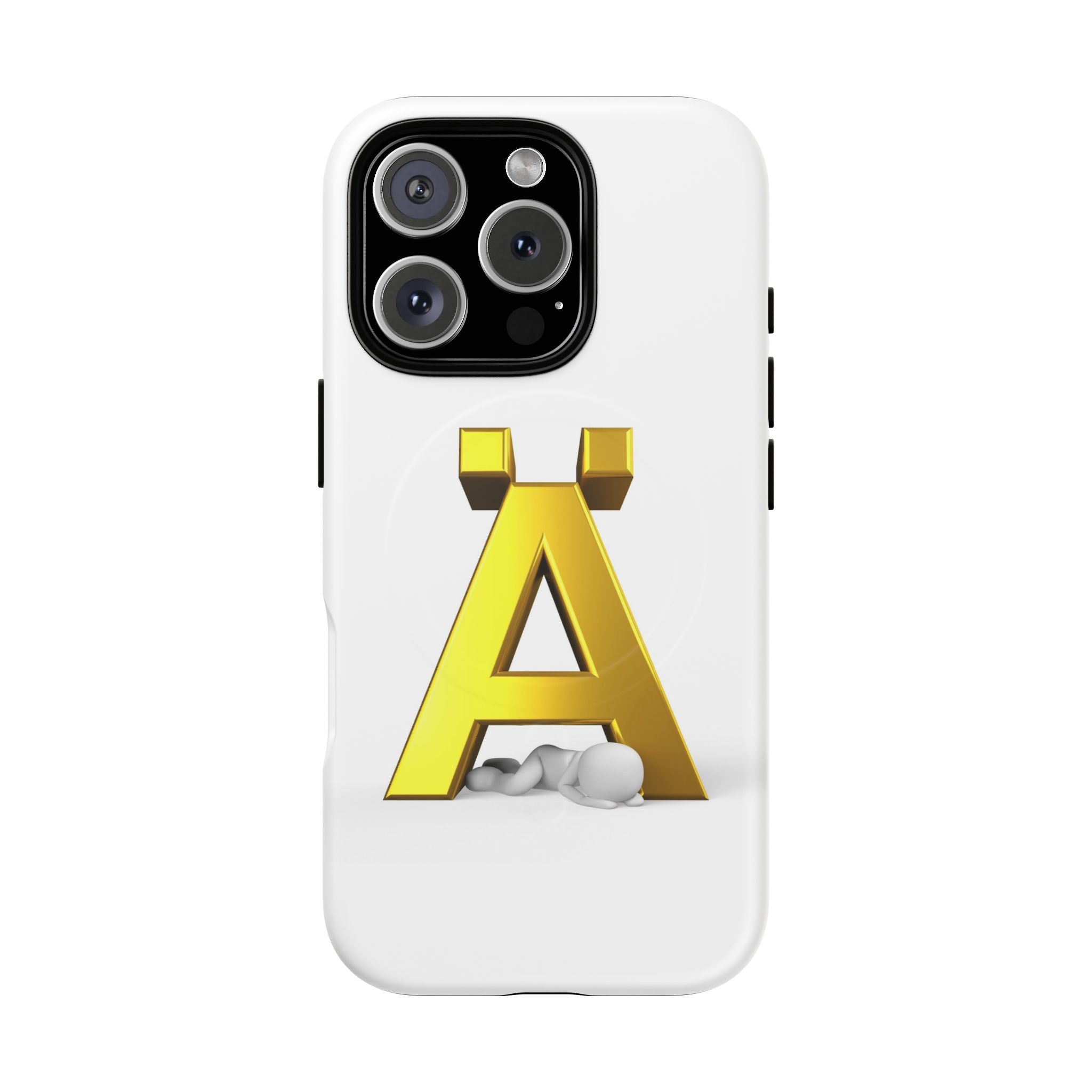 Coque de téléphone Lettre Ä Dorée | Étui magnétique renforcé, Monogramme initial