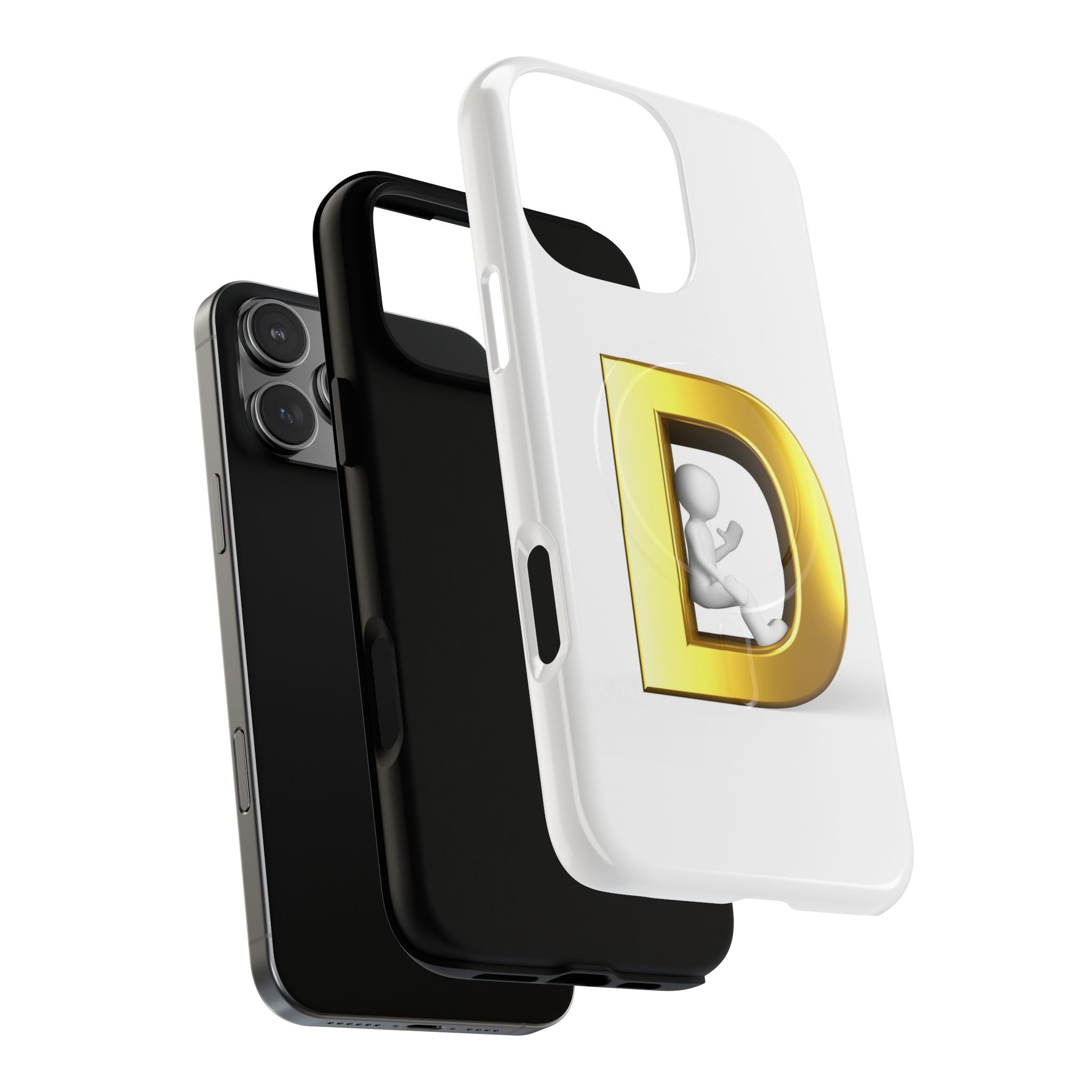 Gold Letter D Monogram Phone Case | Tough Magnetic Case