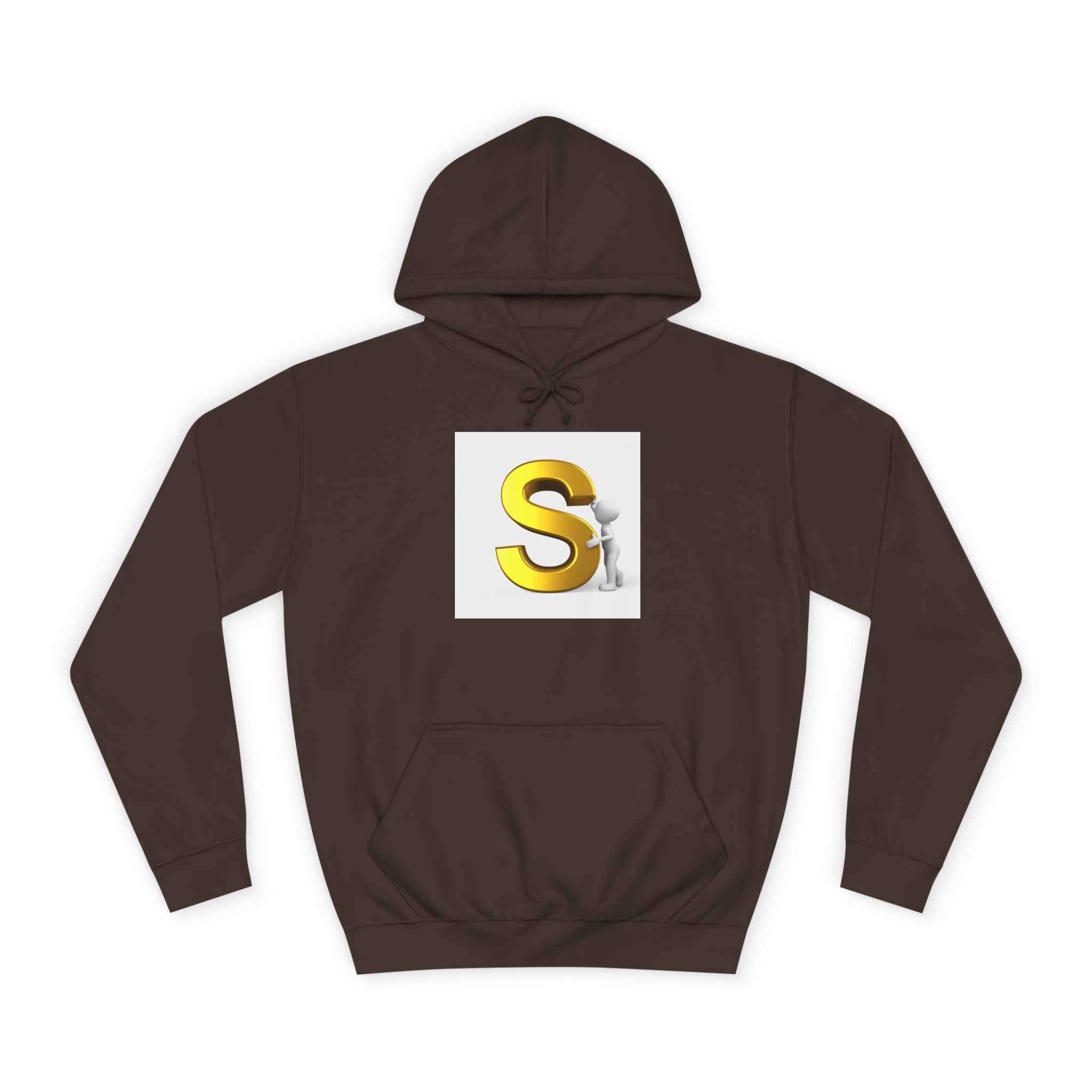 Gold Letter S with Character Hoodie | Initial Monogram Sweatshirt