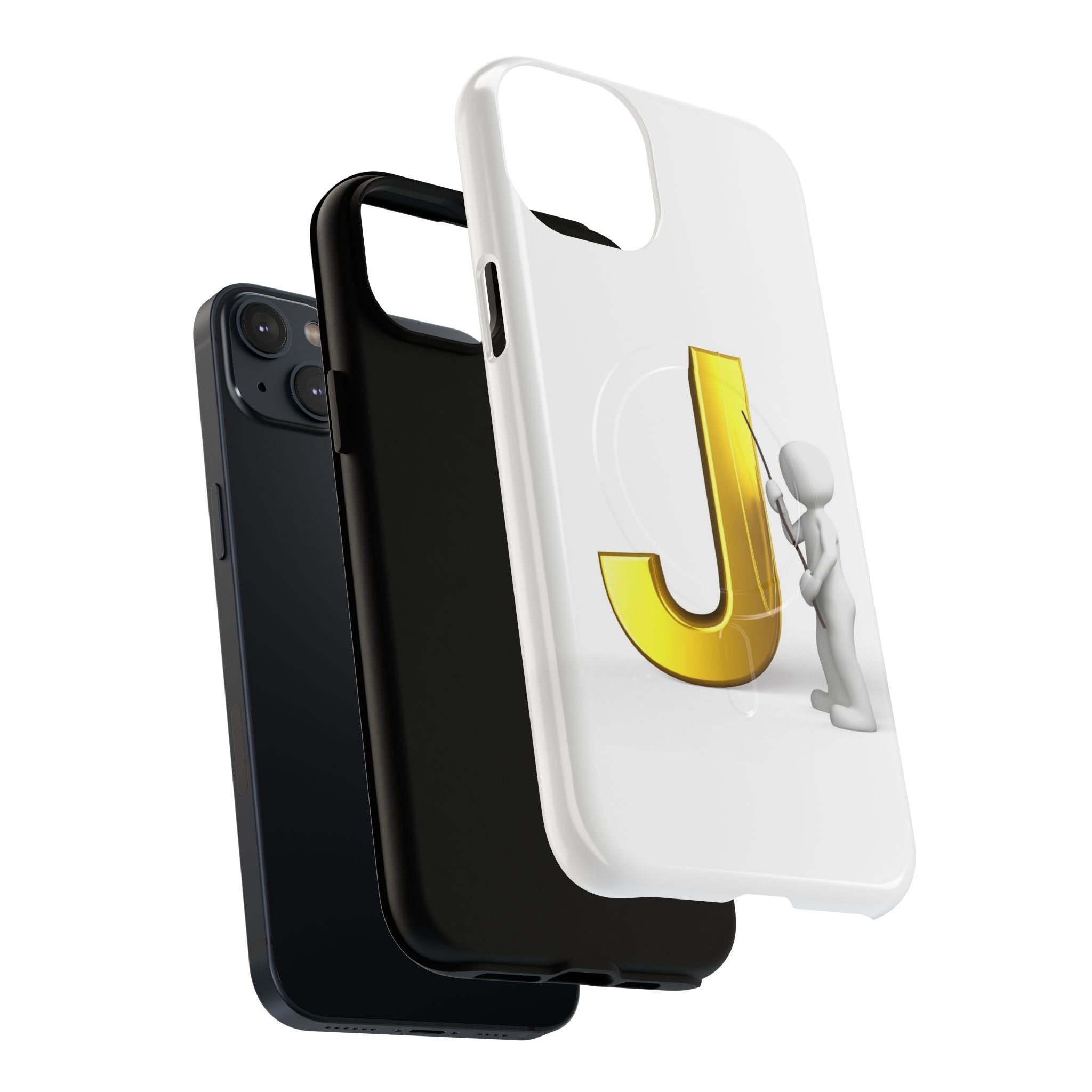 Gold Letter J with Painter Figure Phone Case | Tough Magnetic Case