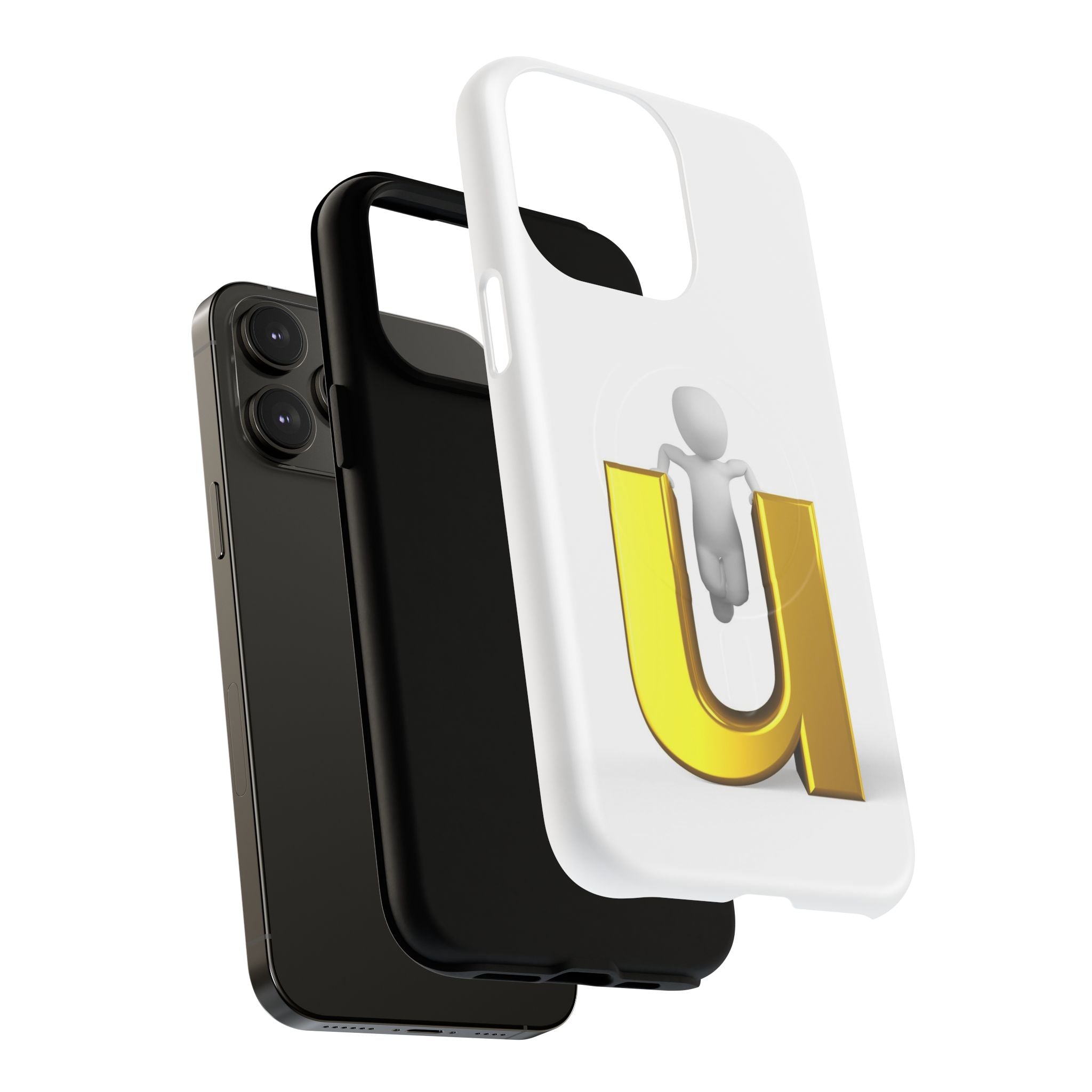 3D Person with Gold Letter U phone case | Tough Magnetic Case