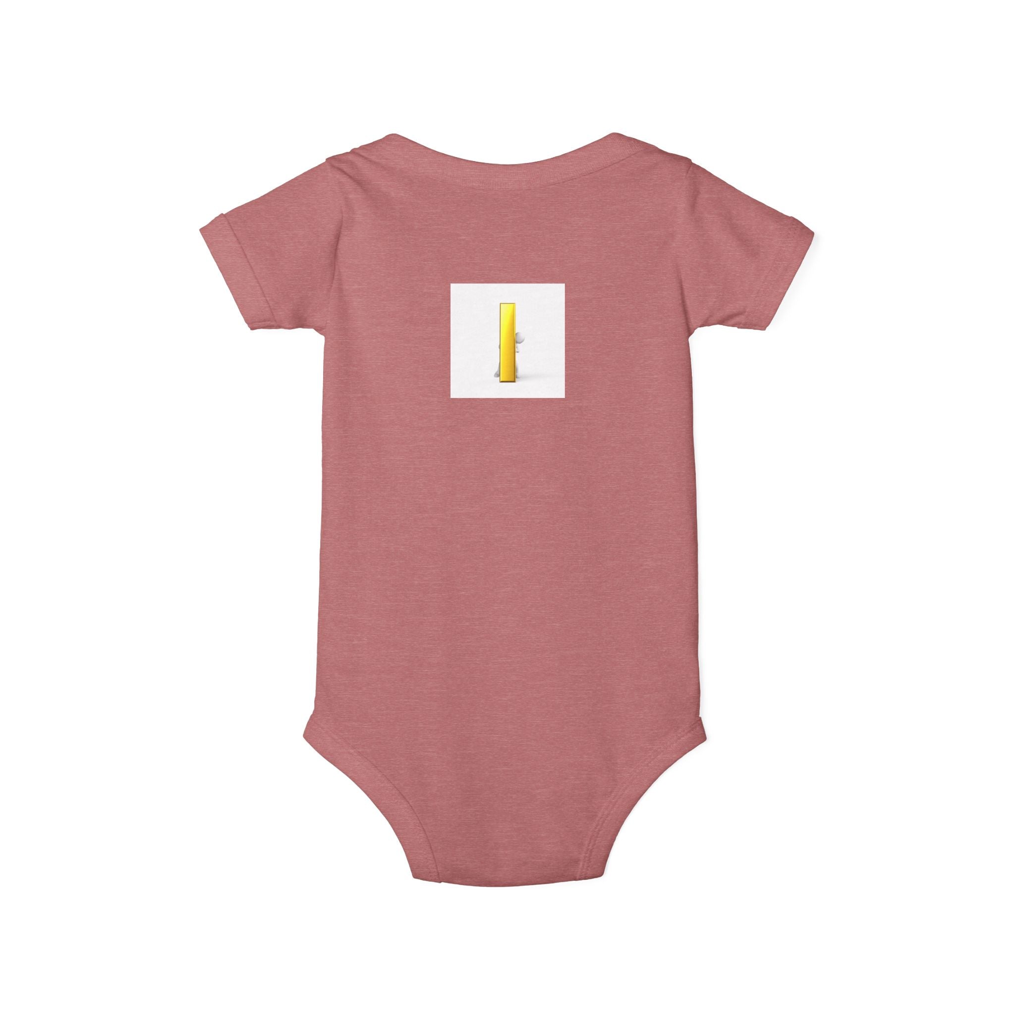 Yellow Letter i Infant One Piece | Minimal Baby Bodysuit