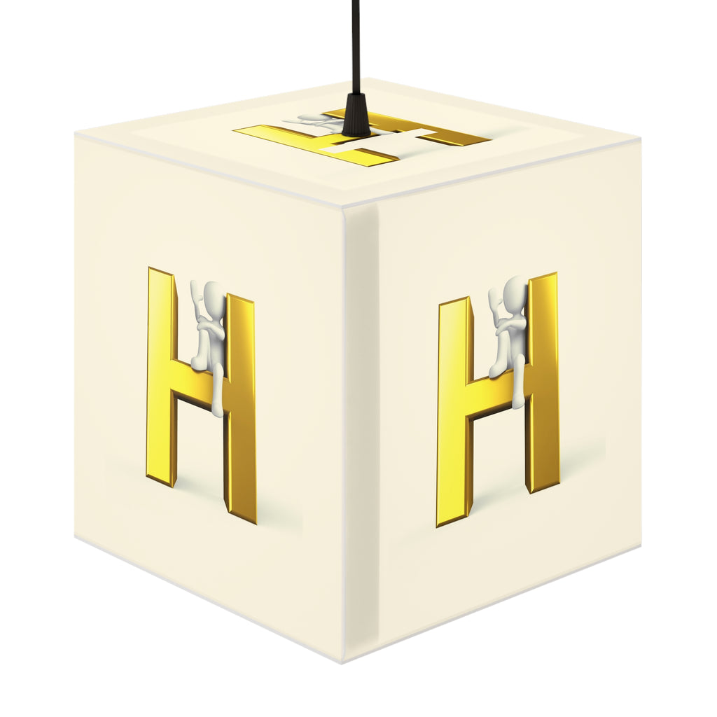 Gold Letter H Cube Lamp | Initial Light Cube Lamp