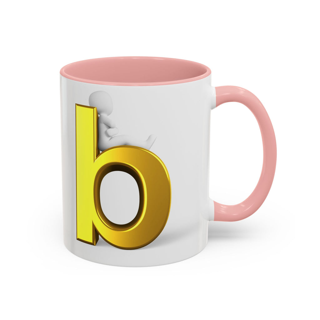 Tasse à café avec accent lettre B or | Tasse initiale monogramme lettre B