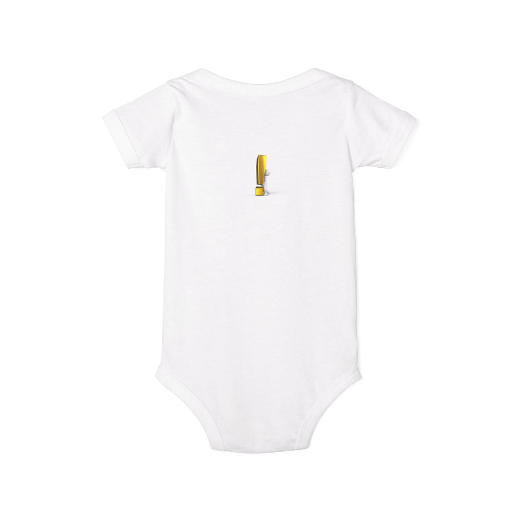 Yellow Exclamation Mark Onesie | Infant One Piece, Minimal Baby Bath Art
