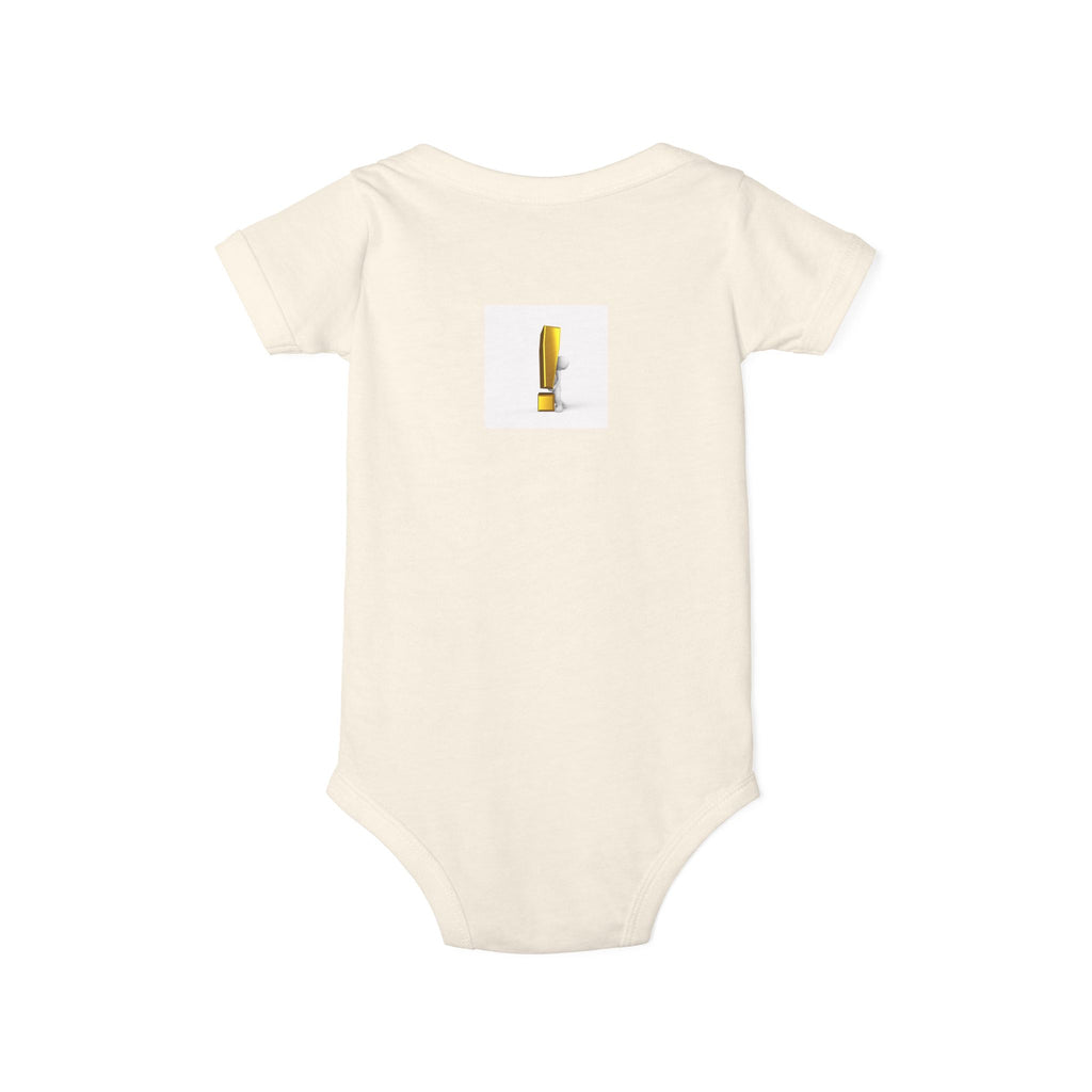 Yellow Exclamation Mark Onesie | Infant One Piece, Minimal Baby Bath Art