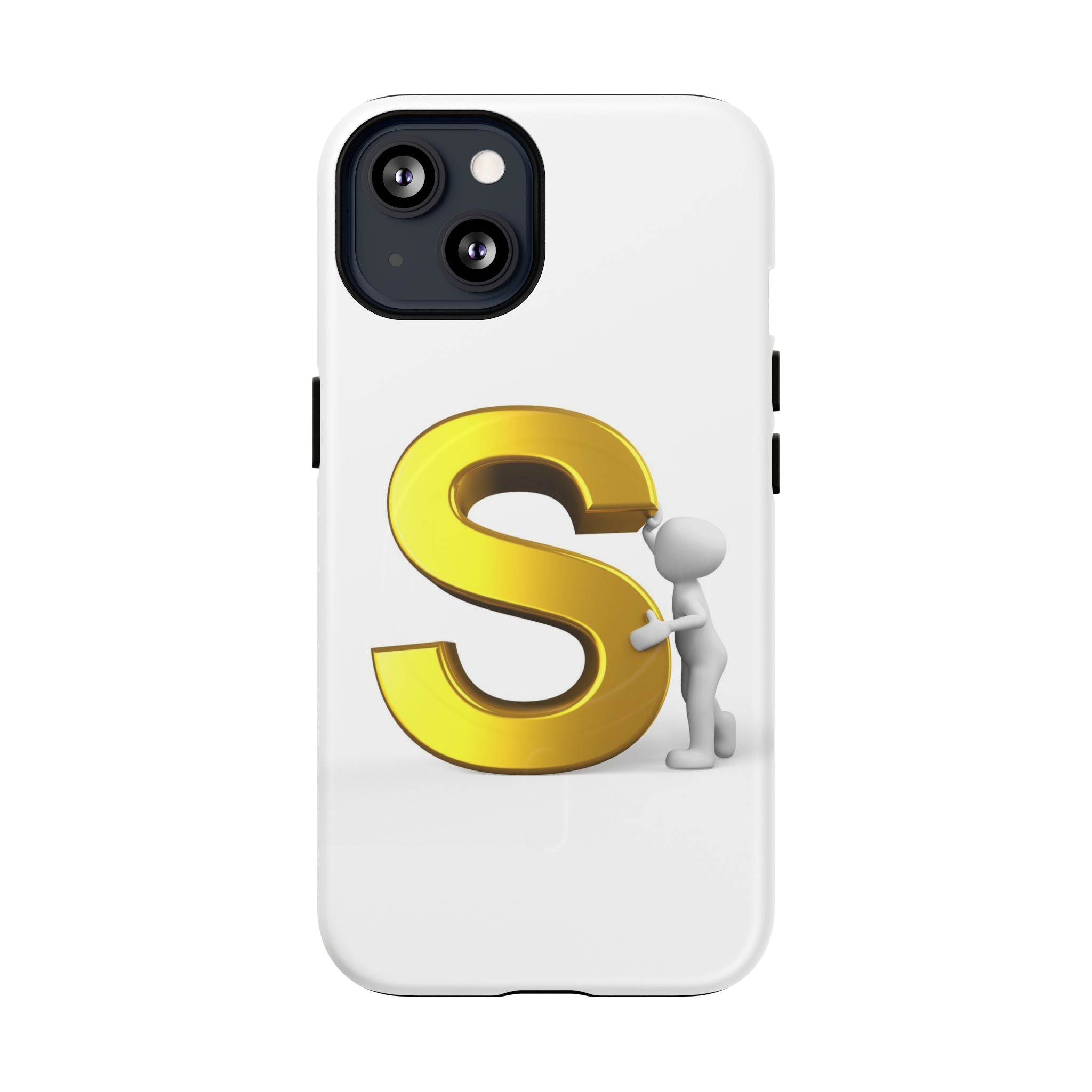Coque de téléphone à monogramme S doré | Coque magnétique robuste