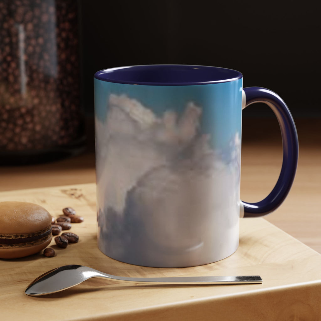 Blue Sky Clouds Accent Coffee Mug | 11oz 15oz