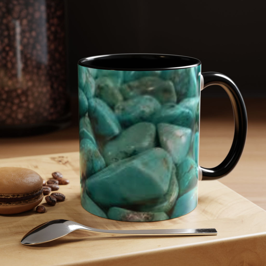 Turquoise Gemstones Accent Coffee Mug | 11oz 15oz