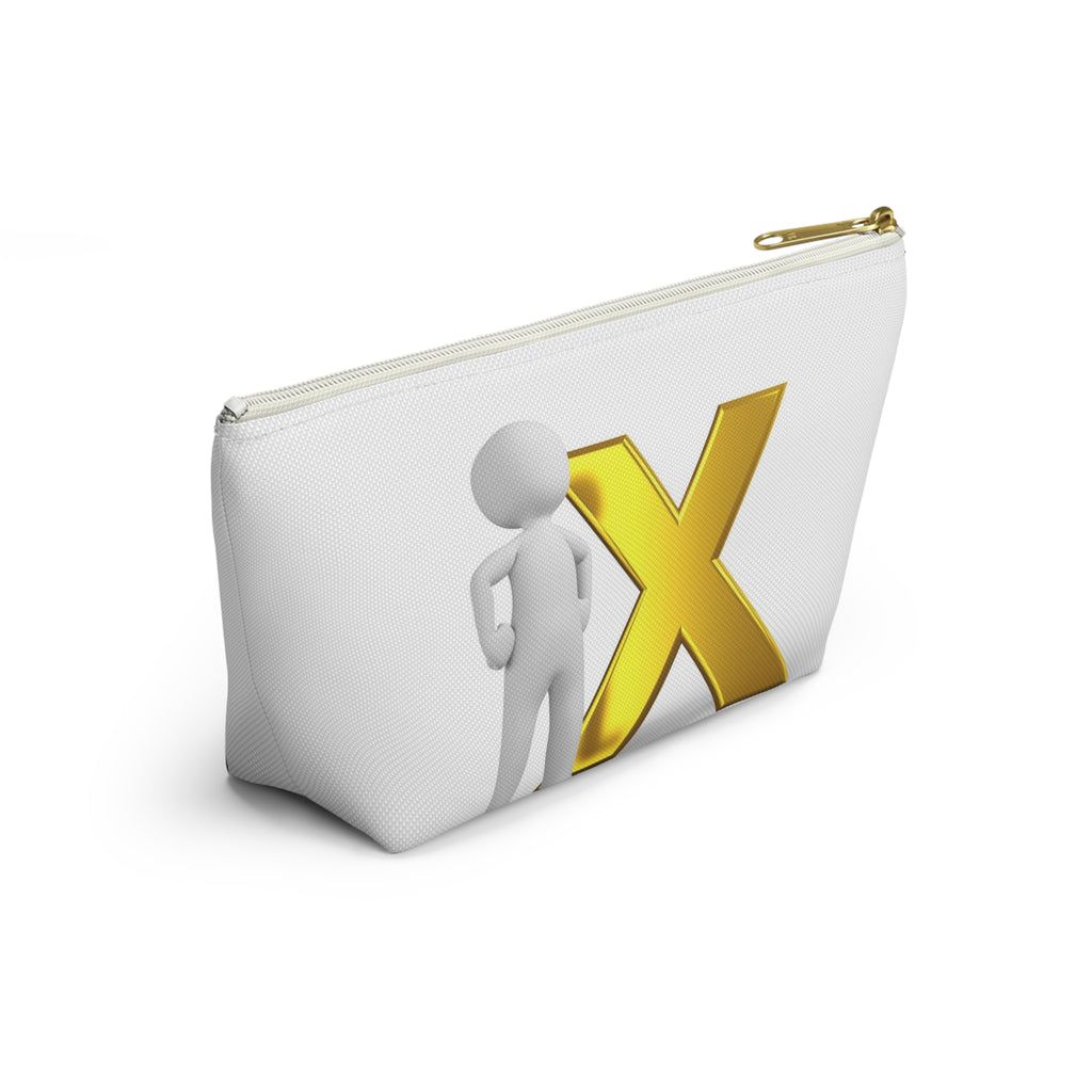 3D Stick Figure with Gold X Accessory Pouch