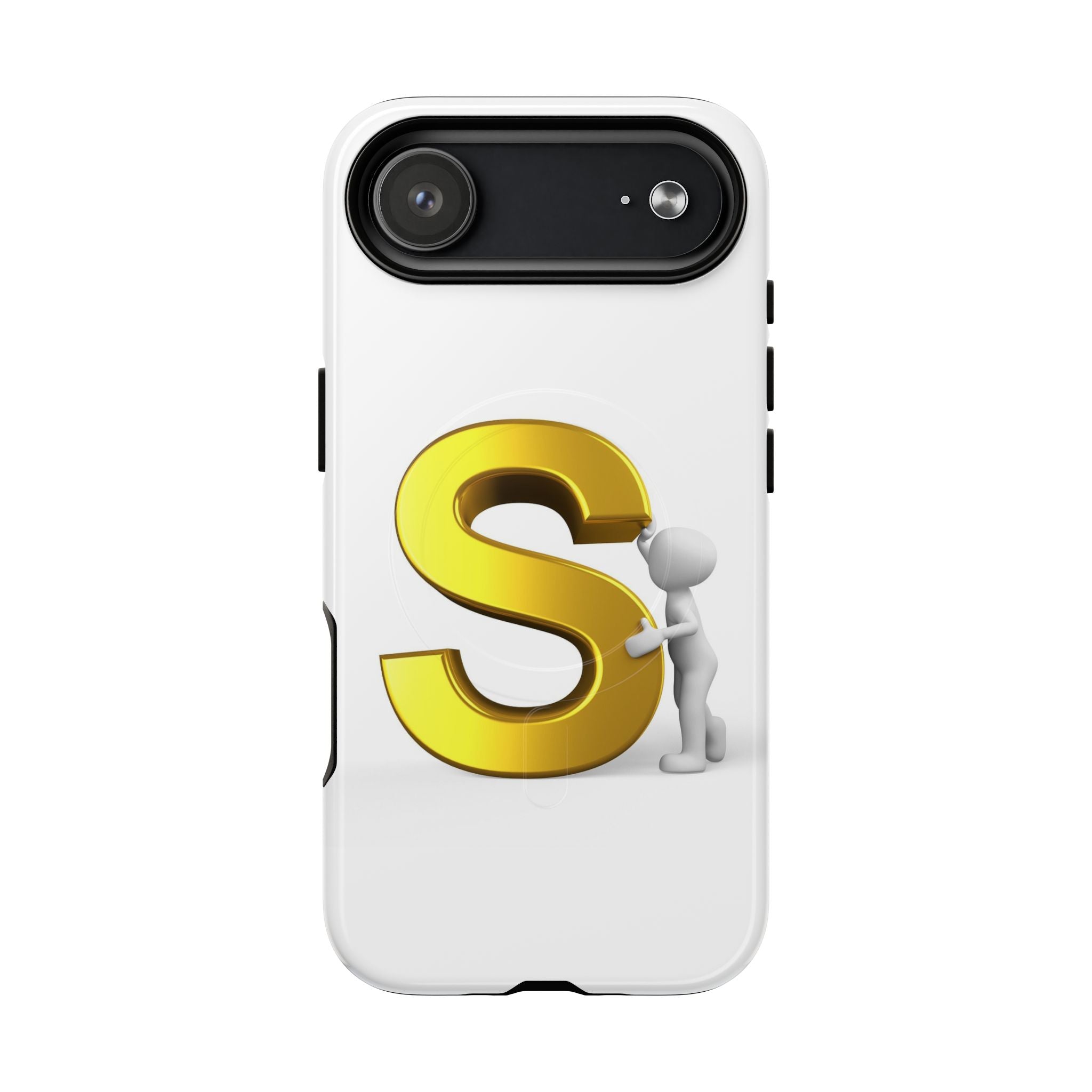 Coque de téléphone à monogramme S doré | Coque magnétique robuste