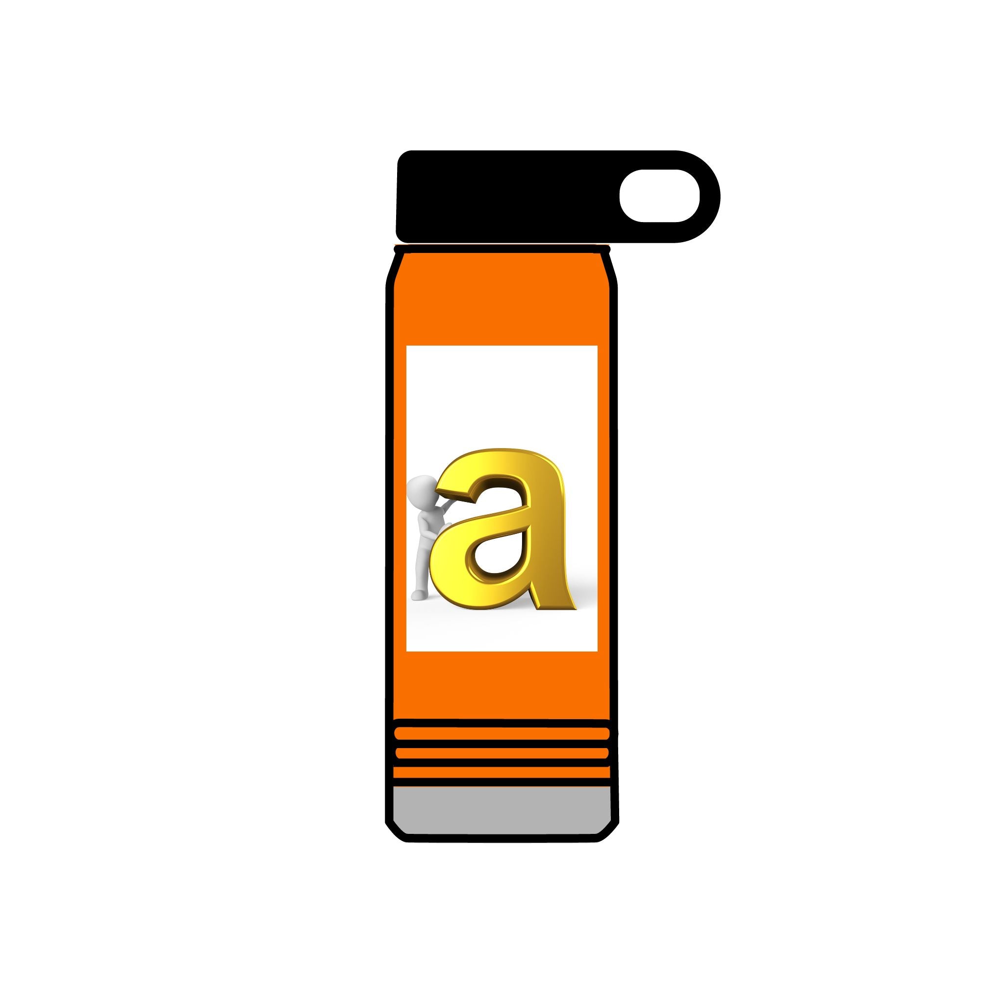 Gold Letter A Monogram Water Bottle | 20oz