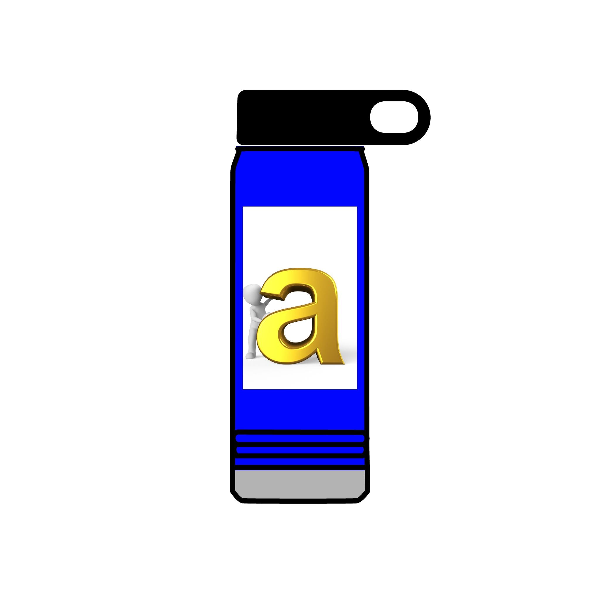 Gold Letter A Monogram Water Bottle | 20oz