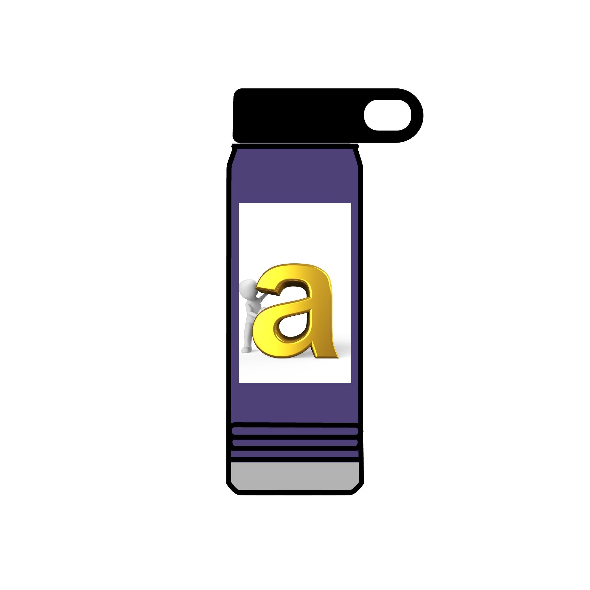 Gold Letter A Monogram Water Bottle | 20oz