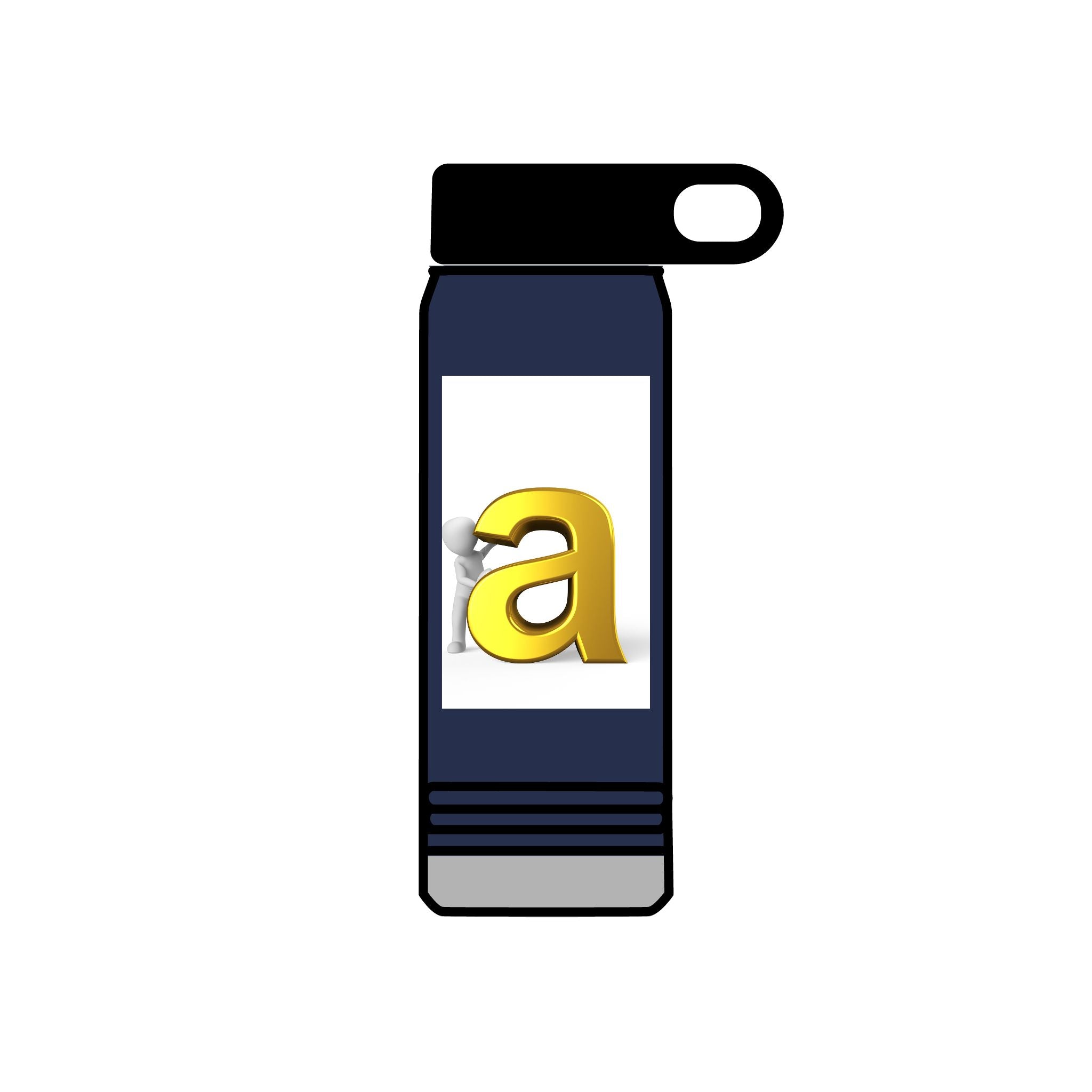 Gold Letter A Monogram Water Bottle | 20oz