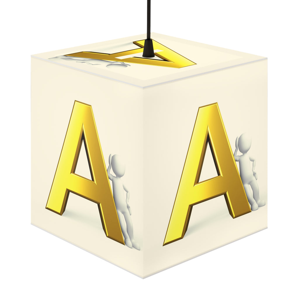 Gold Letter A Cube Light Lamp | Alphabet Initial Nursery Decor