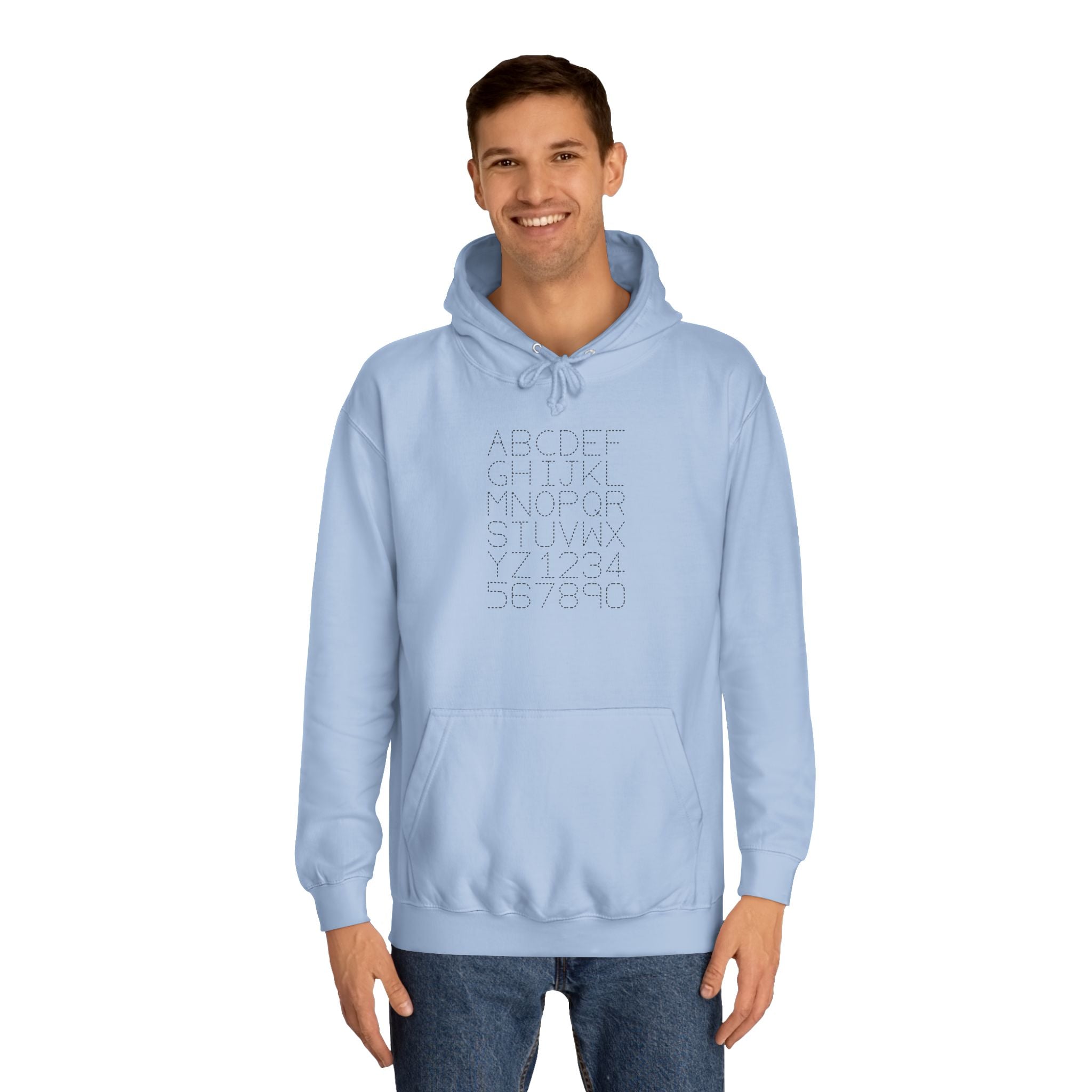 College Dotted Alphabet Hoodie | Campus Sweatshirt, Collegiate Style
