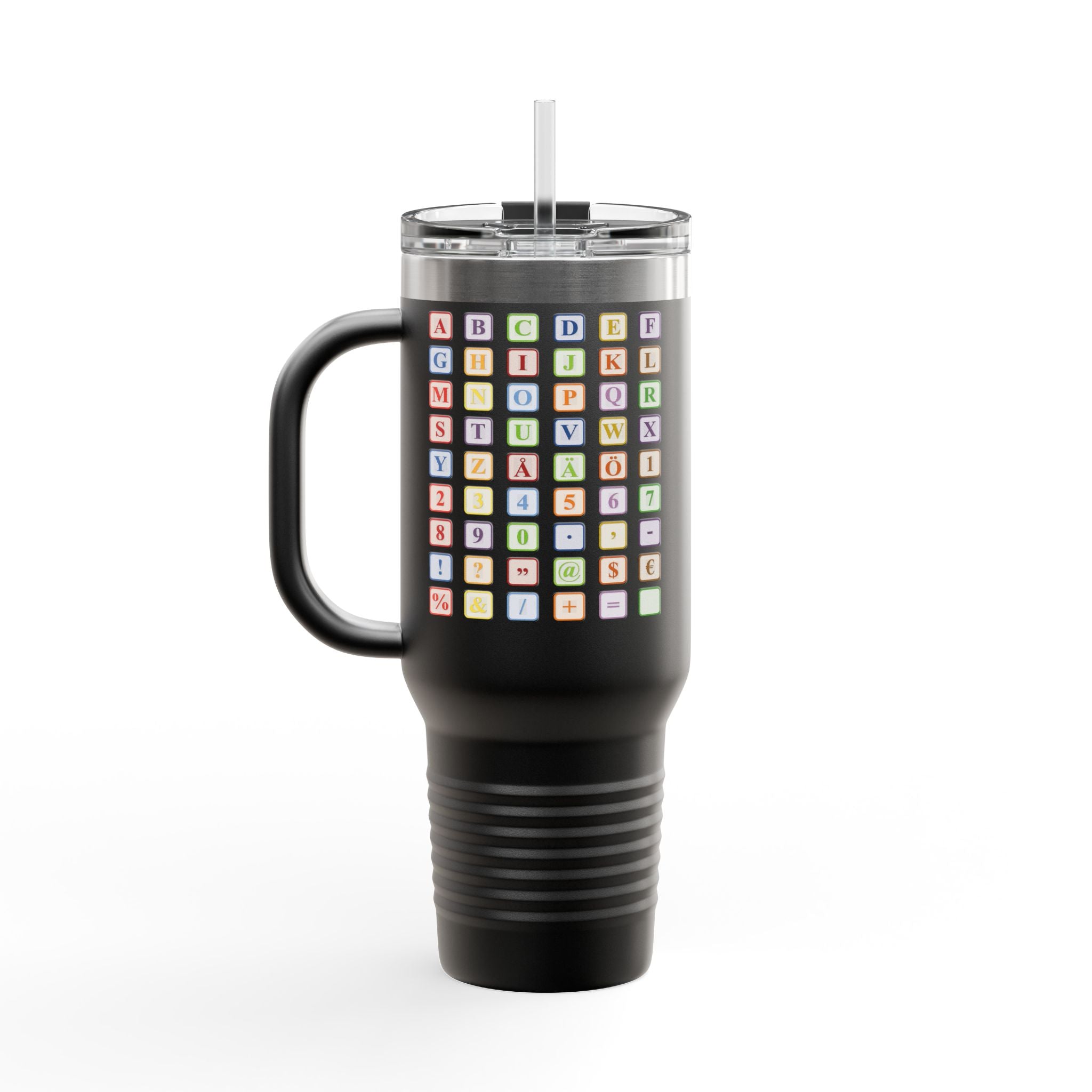 Pastel Baby Blocks Alphabet, Travel Mug