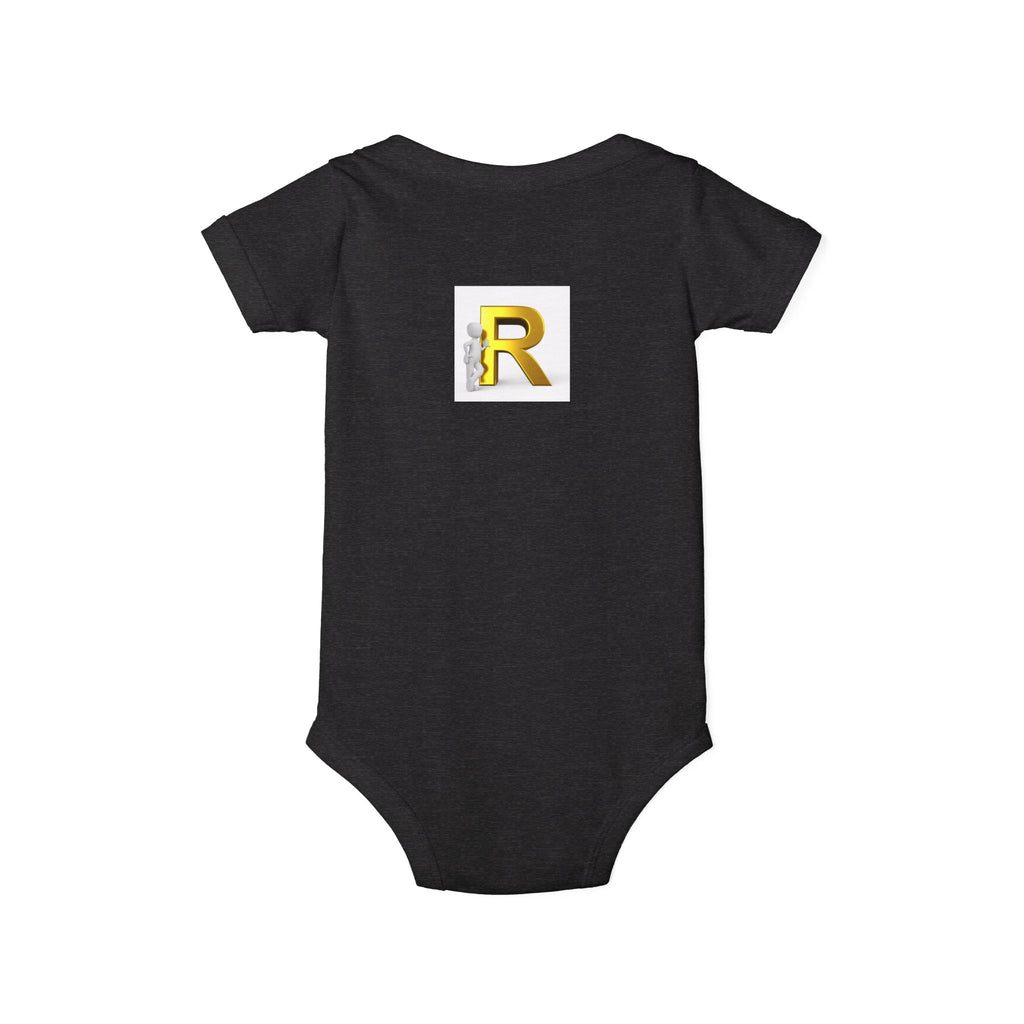 Gold Letter R Monogram Infant Onesie | Baby Bodysuit