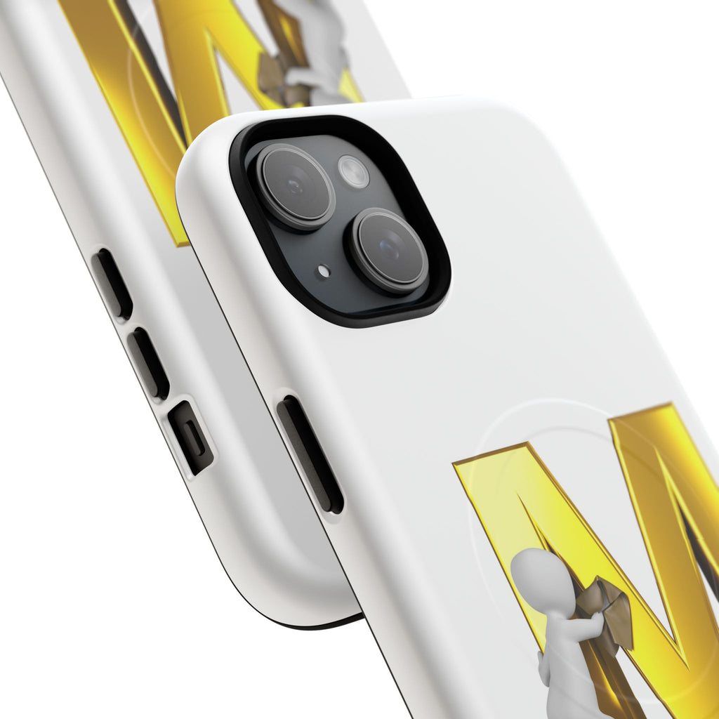 Gold Letter M with Worker Phone Case | Magnetic Tough Case
