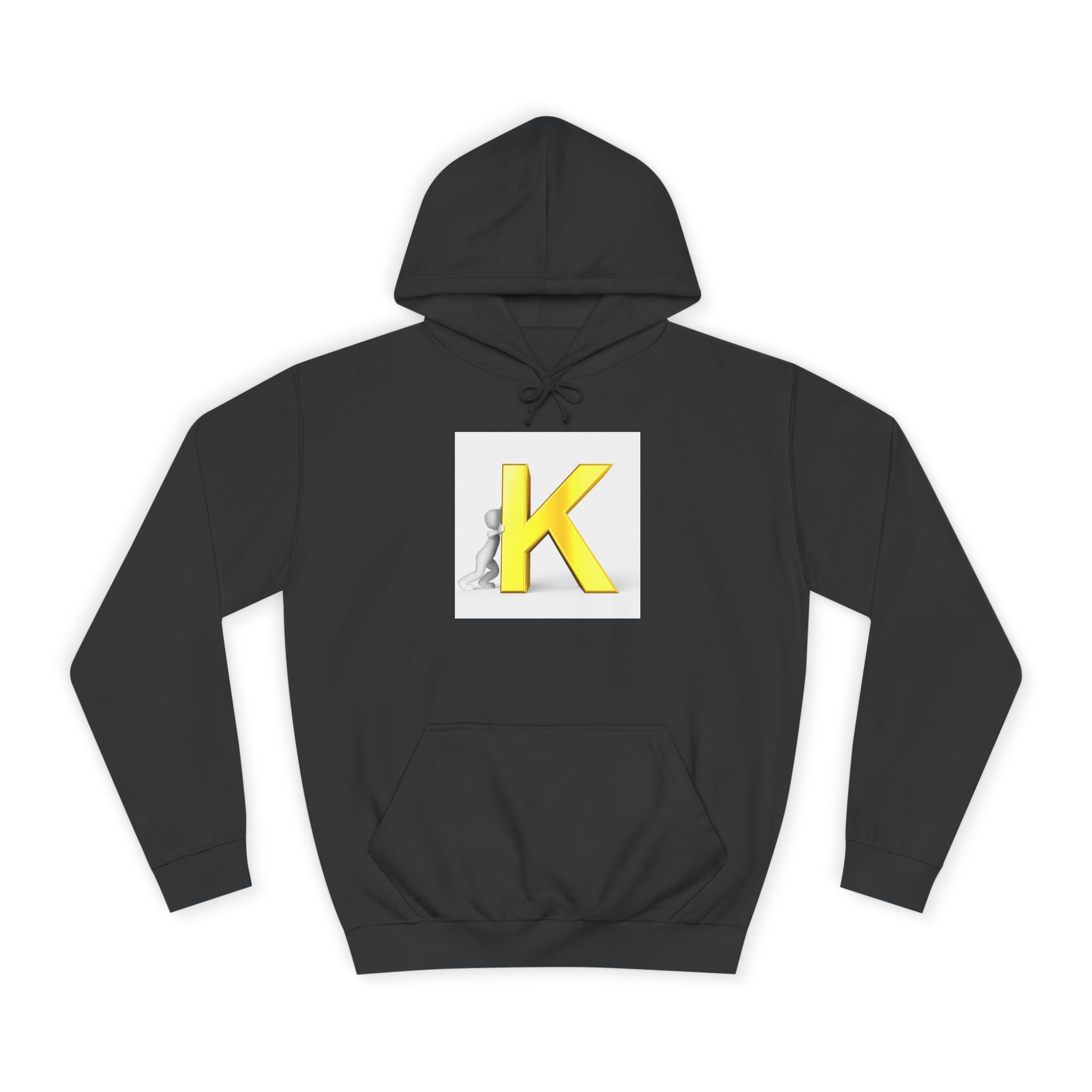 Yellow 3D Letter K hoodie | Initial Monogram, Alphabet Graphic