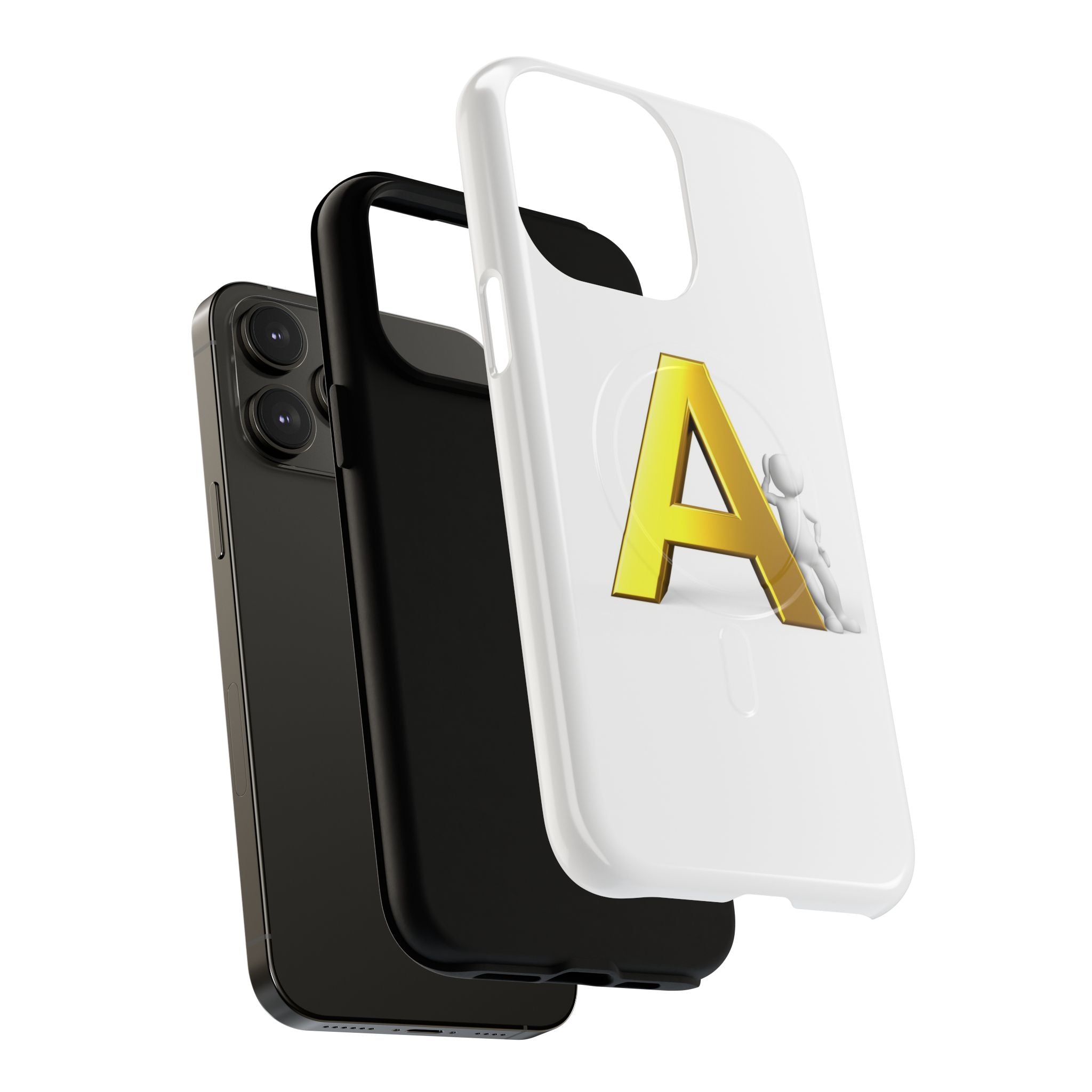 Gold Letter A Phone Case | Tough Magnetic Case, Initial Monogram