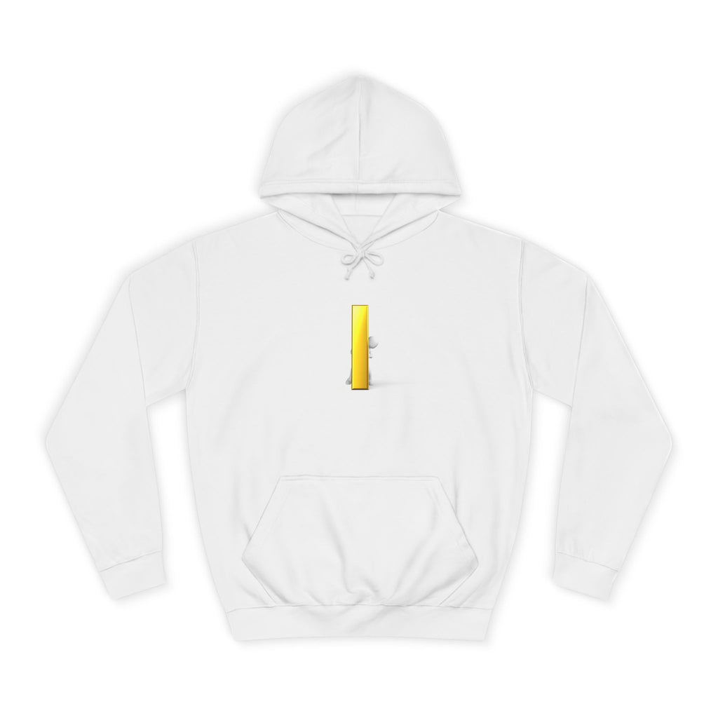 Gold Letter i Character Hoodie | Minimalist 3D Column Illustration