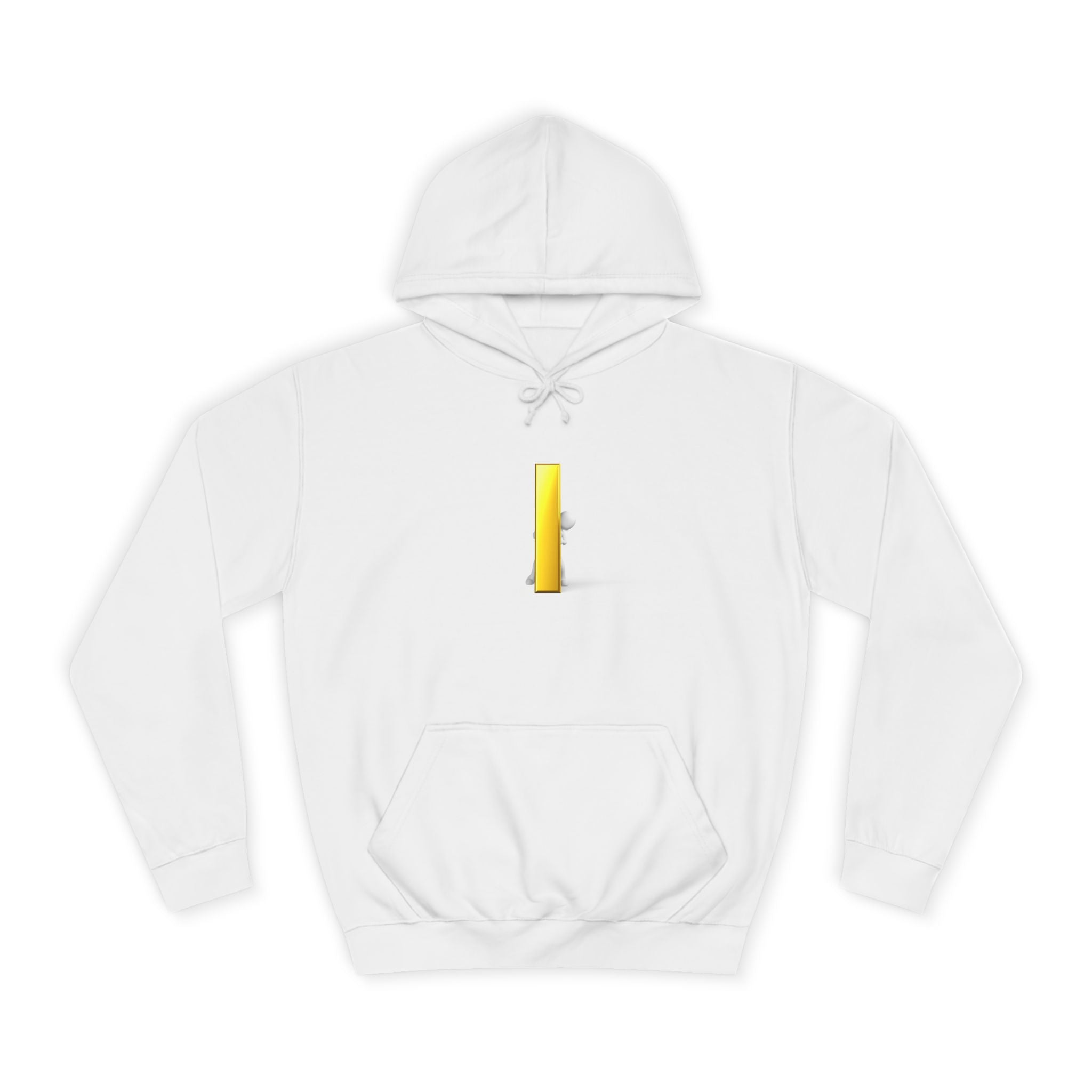Gold Letter i Character Hoodie | Minimalist 3D Column Illustration