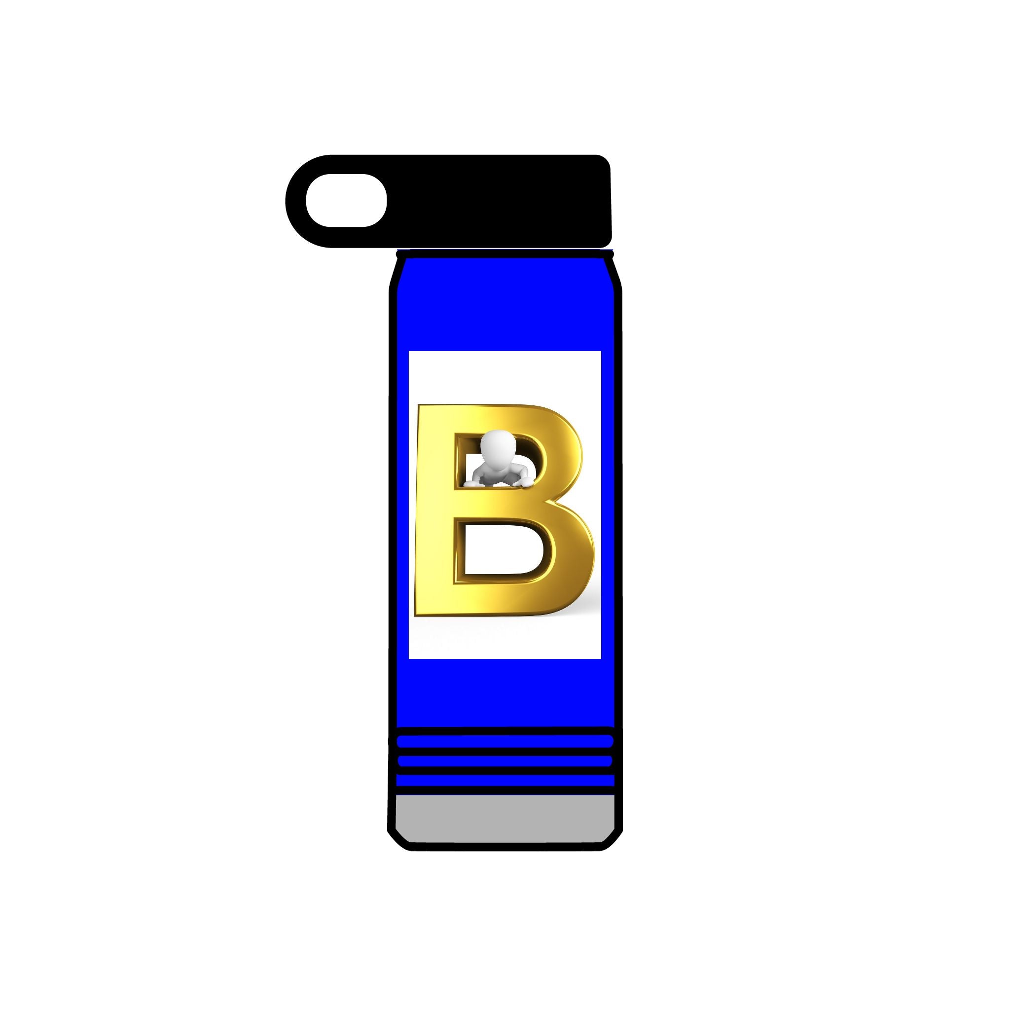 Bouteille d'eau Monogramme Lettre B Dorée | Bouteille Initiale 20oz