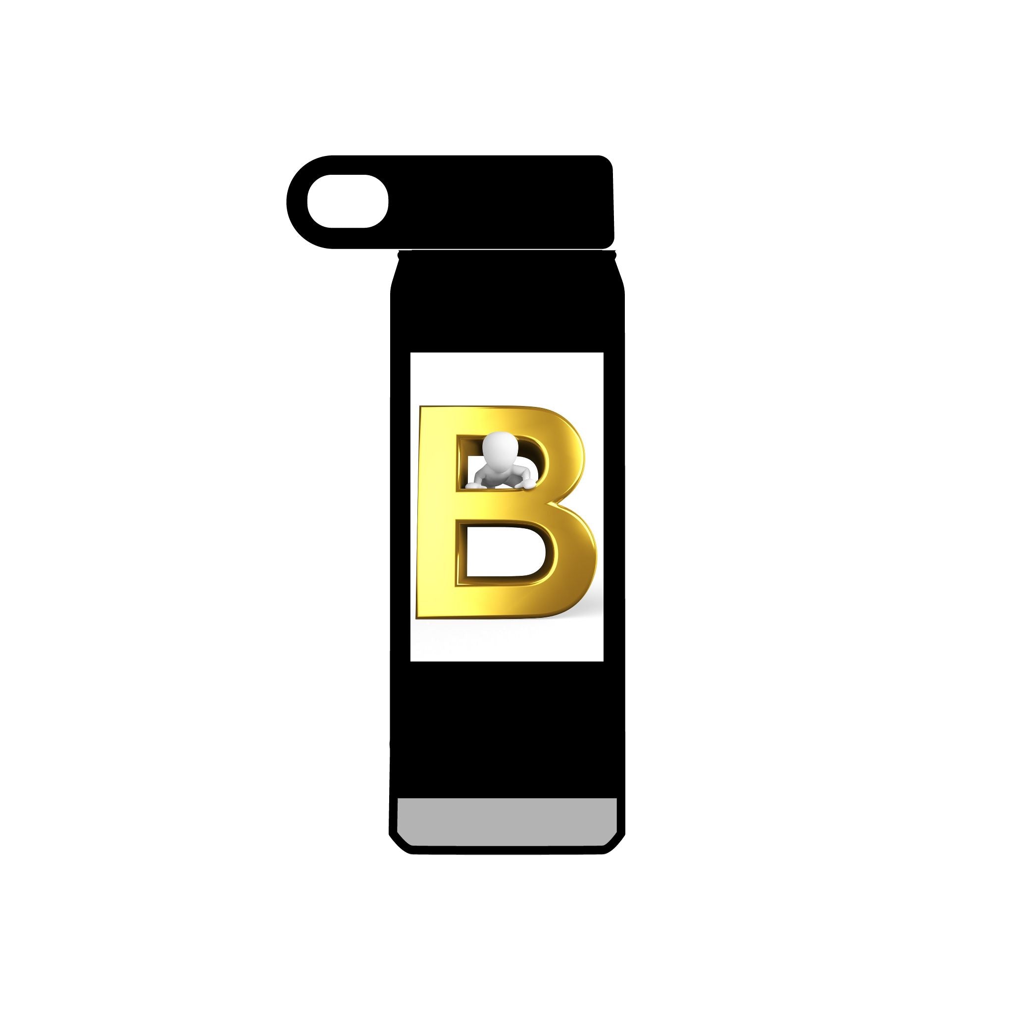 Bouteille d'eau Monogramme Lettre B Dorée | Bouteille Initiale 20oz