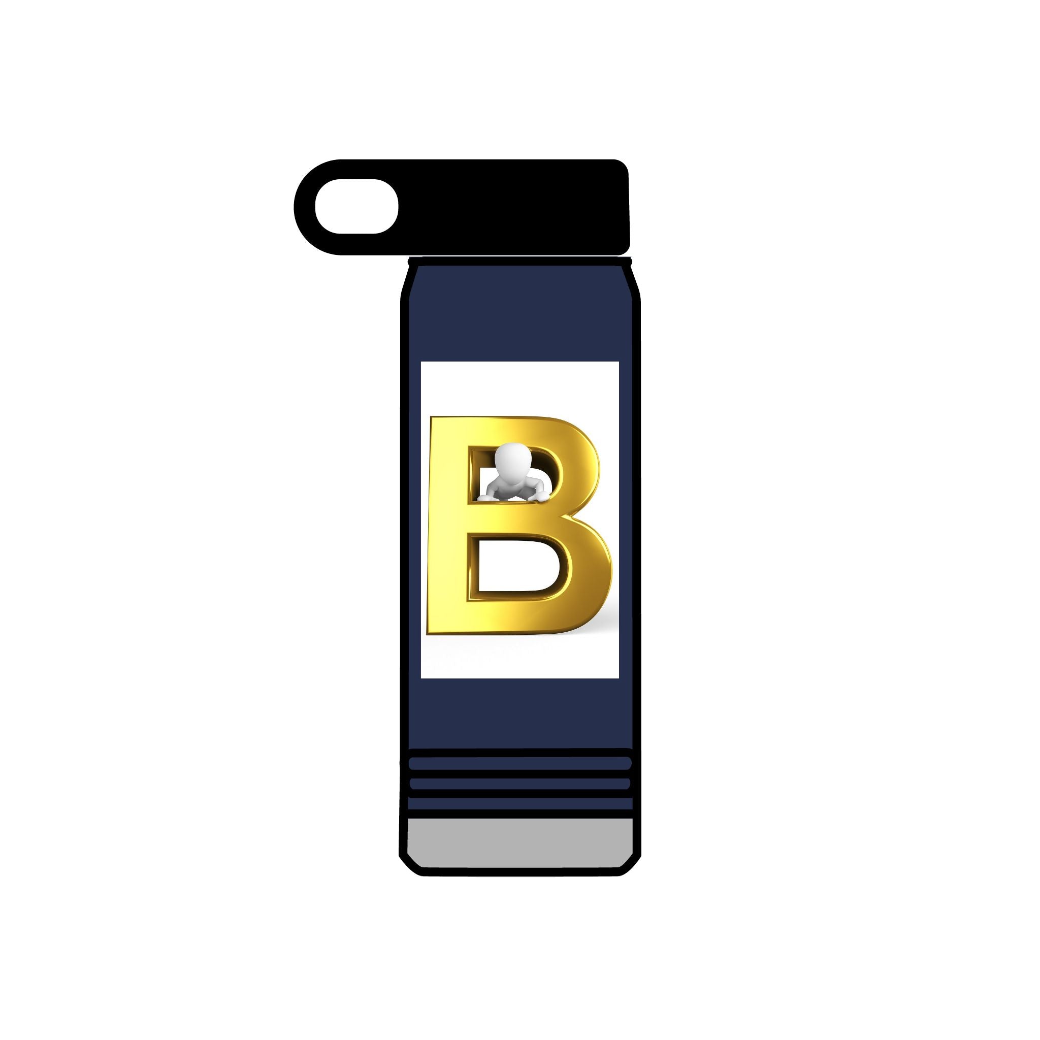 Bouteille d'eau Monogramme Lettre B Dorée | Bouteille Initiale 20oz