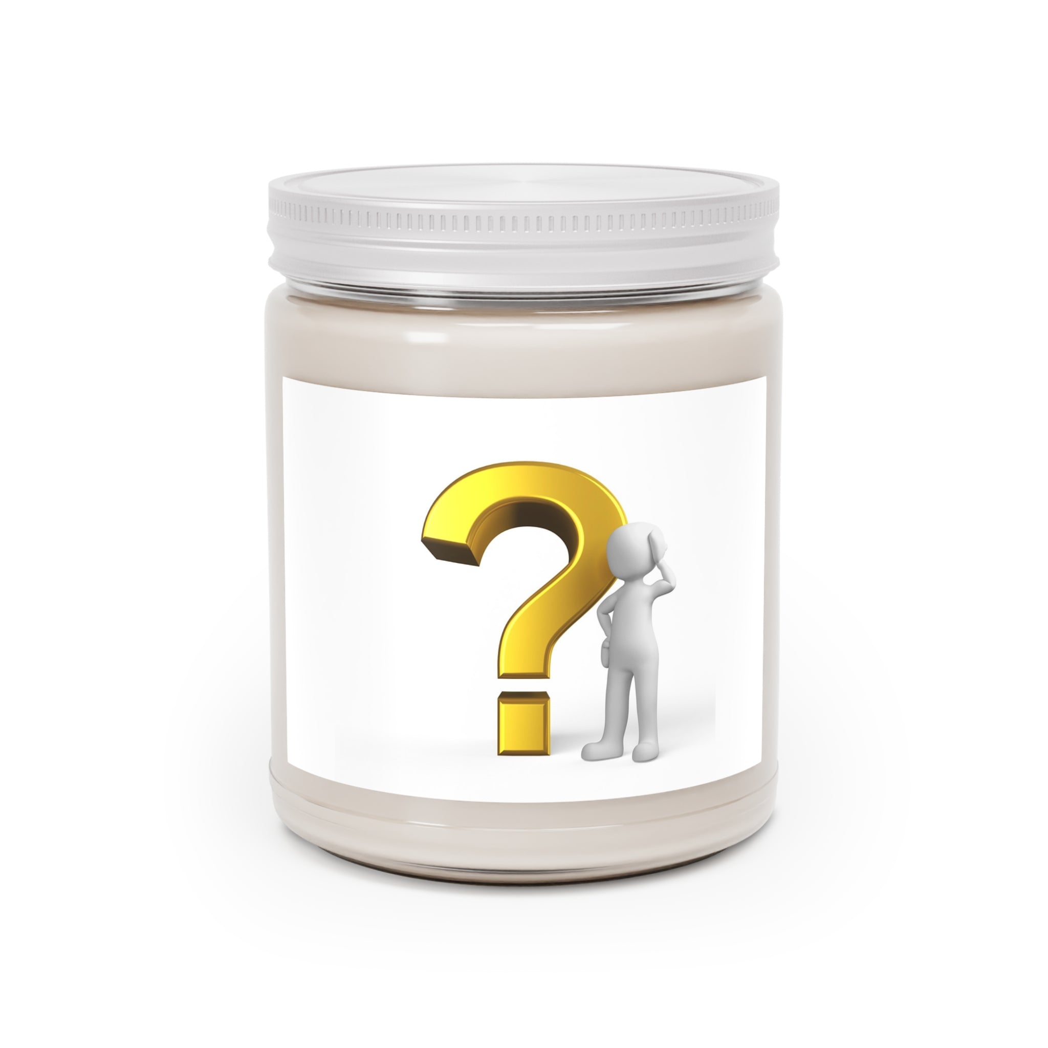 Question Mark Illustration Candle | 9oz Soy Candle with White Lid